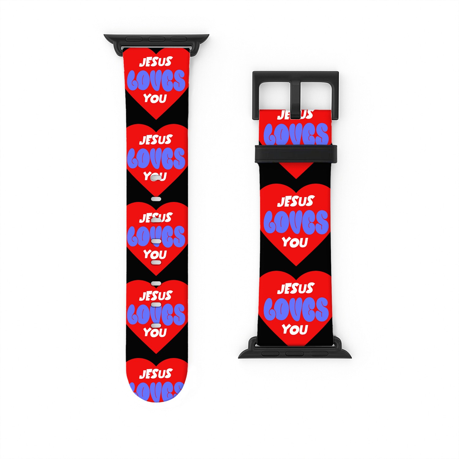 Jesus Loves You Heart Design Watch Bands For Apple Watch