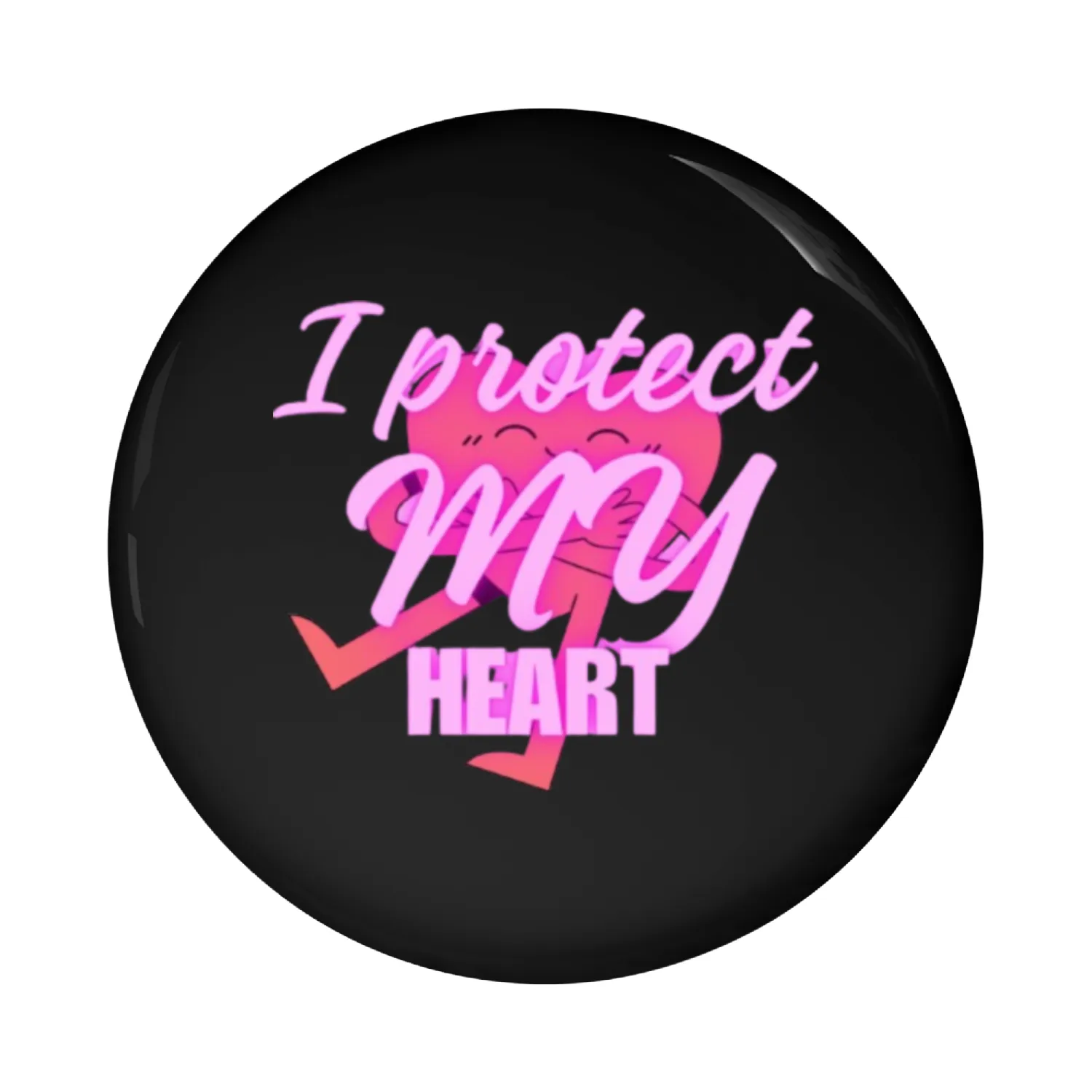 Express your inner strength with’l protect my hear Pin Buttons