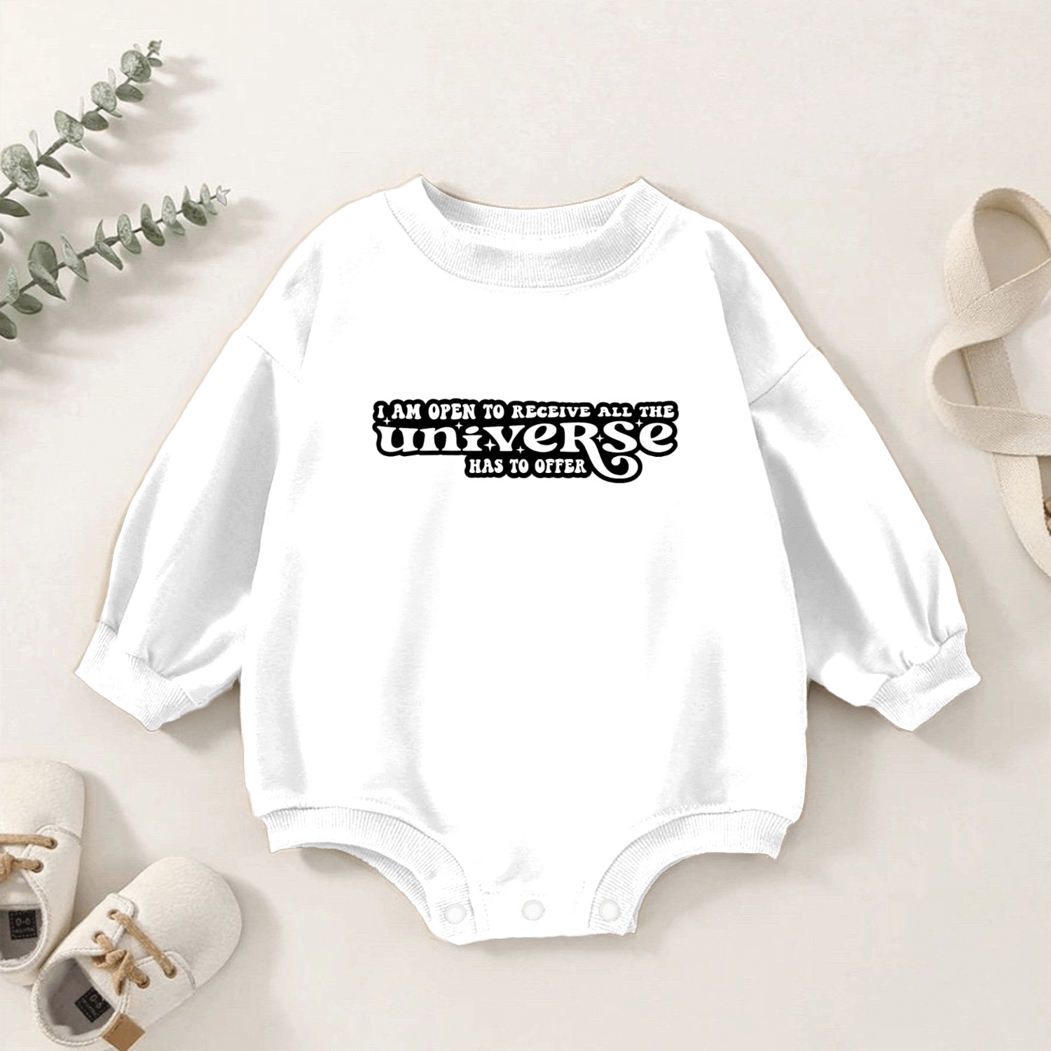 I am open to receive all the universe has to offer Baby Romper Sweatshirts