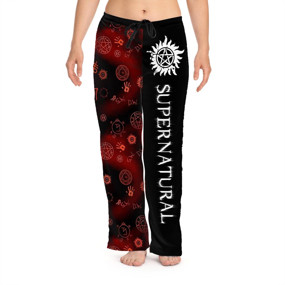 Supernatural Tv Series Pajamas, Halloween Supernatural Women Pants, Supernatural Pants, Winchester Brother Pants, Dean Winchester Pants