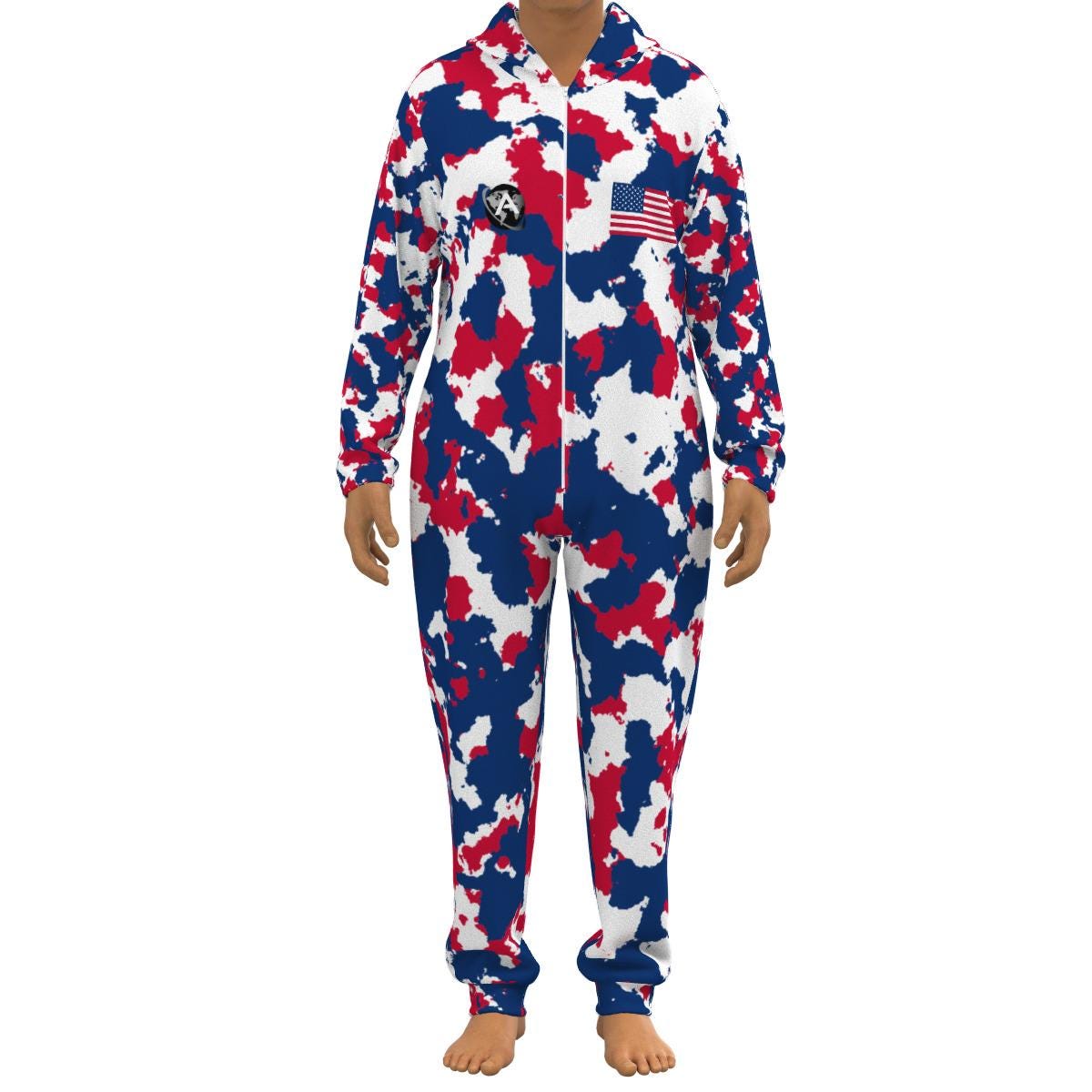 United States (USA) Hooded Jumpsuit | Adult Jumpsuit | Adult Onesie