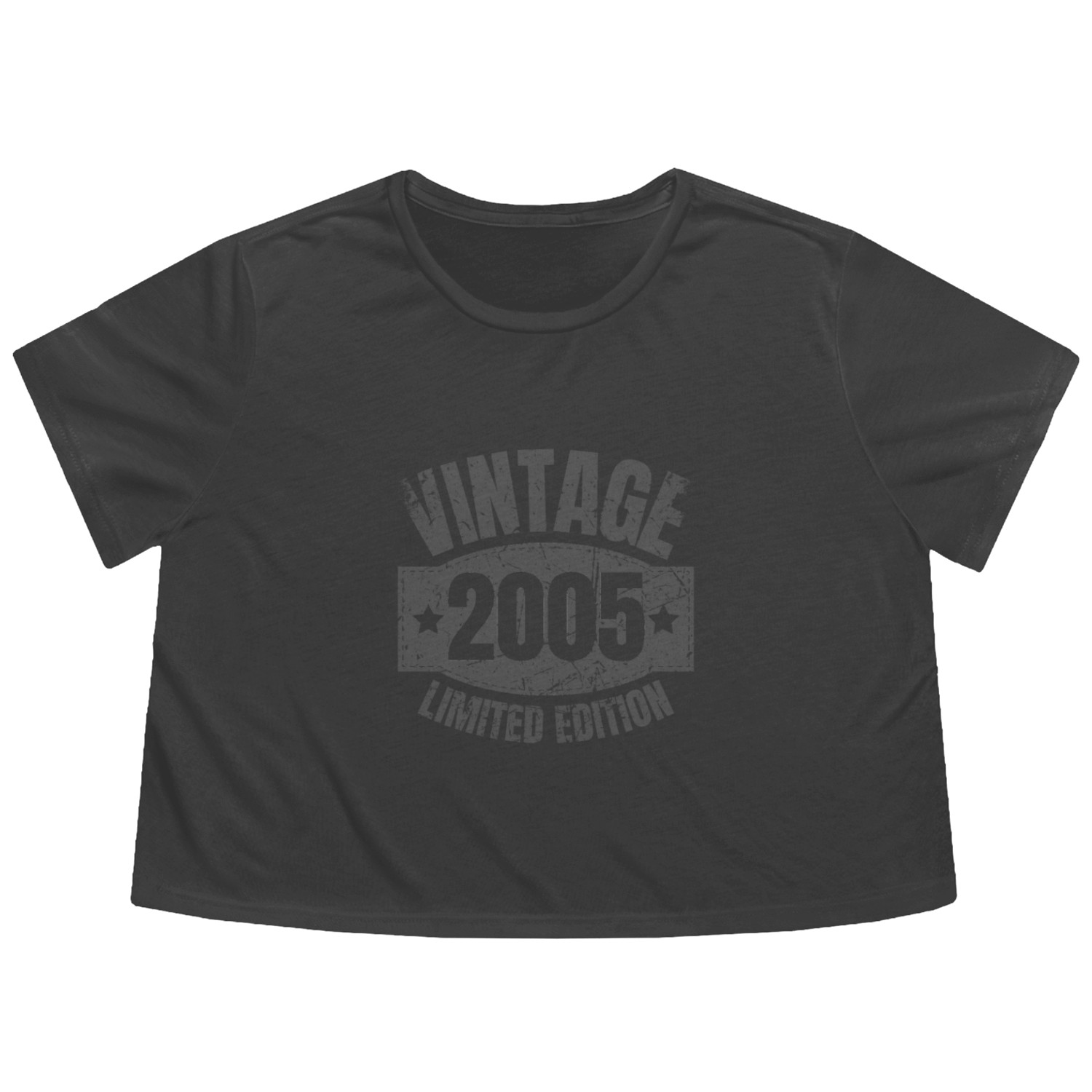 18 Years Vintage 2005 Retro 18th Birthday Flowy Cropped Tees