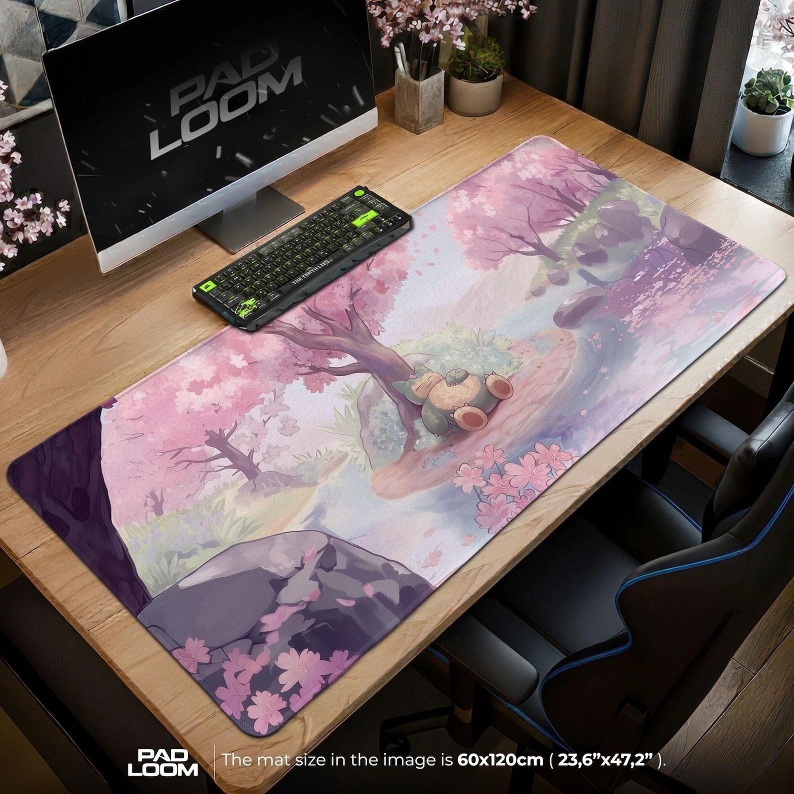 Sn Lax Mouse Pad Pink Cherry Blossom Desk Mat, Aesthetic XL Gaming Mousepad