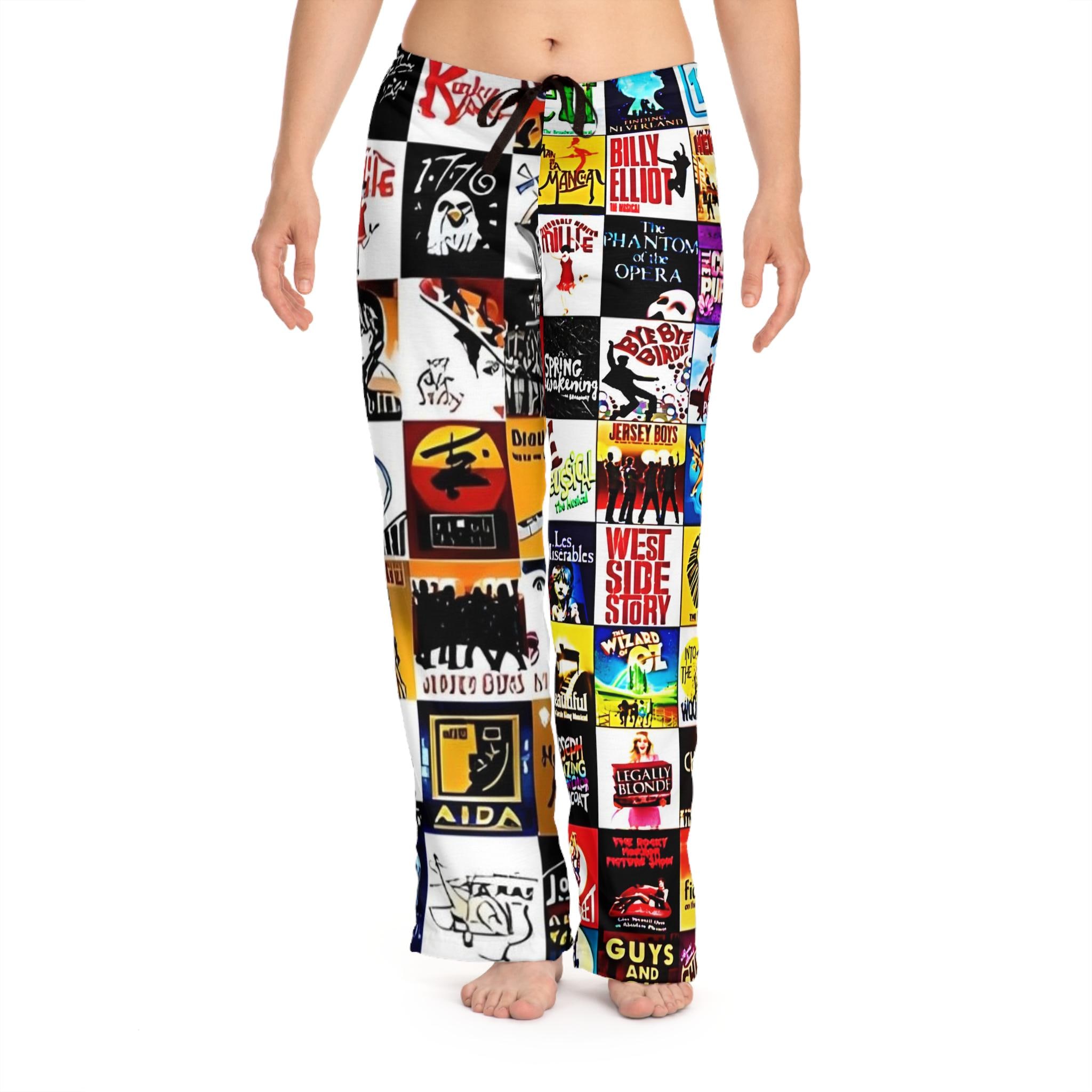 Broadway Musical Theater Women's Pajama Pants. Perfect Gift for Musical Theater Enthusiast. Broadway Pajama, Musicals Collage Pajama.