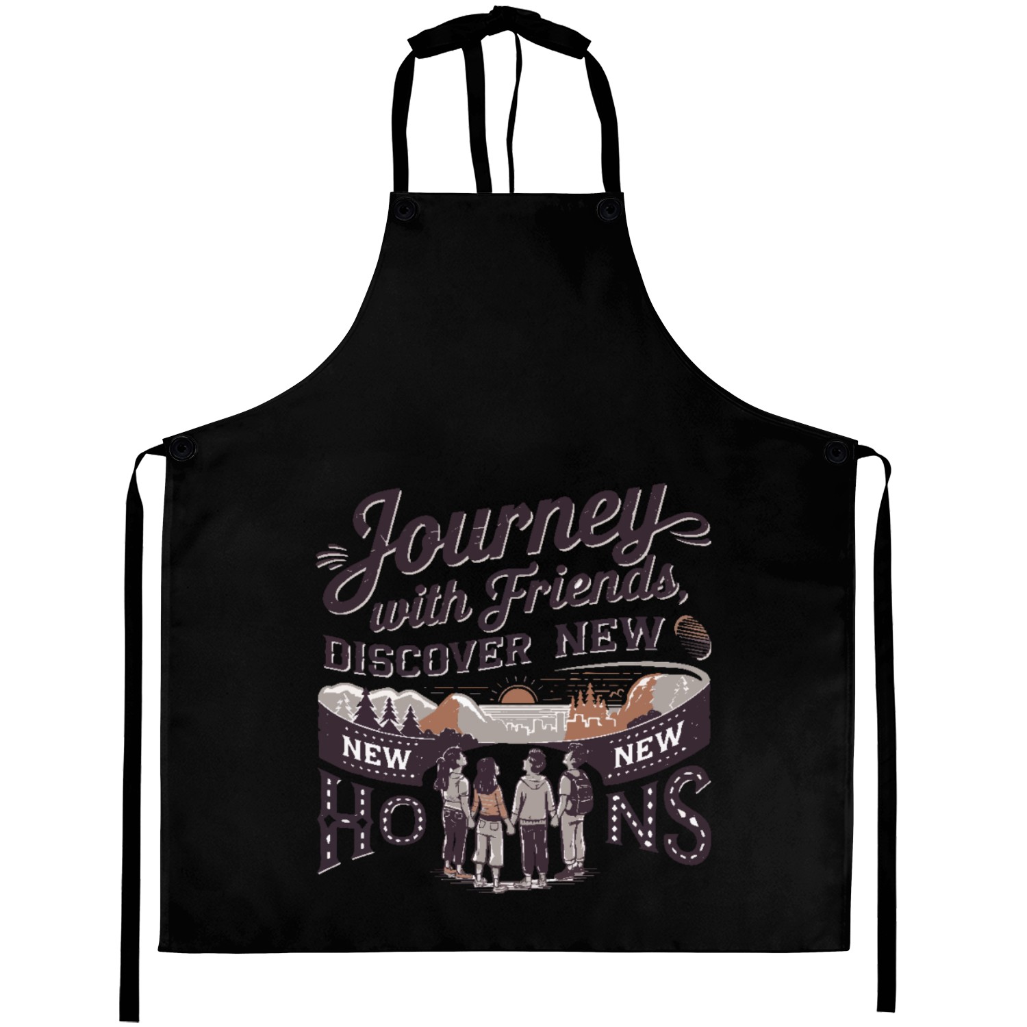 Journey with Friends adevnture travel quote text Aprons