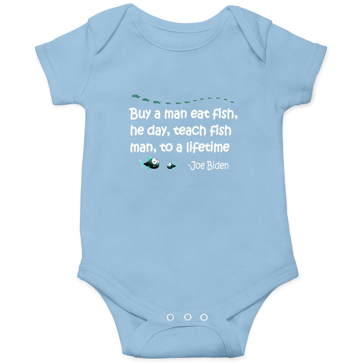 Anti Joe Biden Political Sarcastic Fishing Idiot Baby Bodysuit