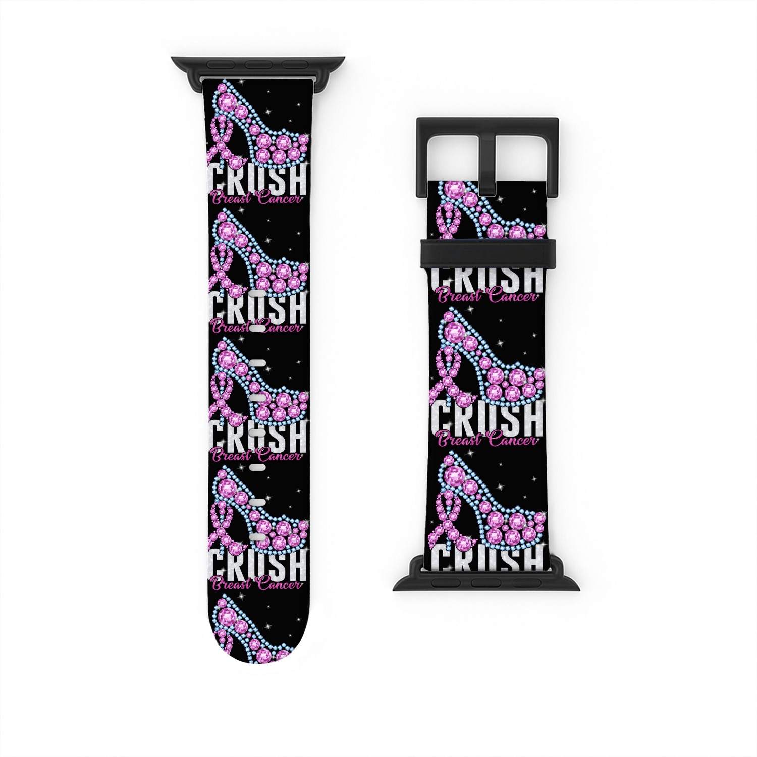 Crush Breast Cancer Bling Ribbon Watch Bands For Apple Watch