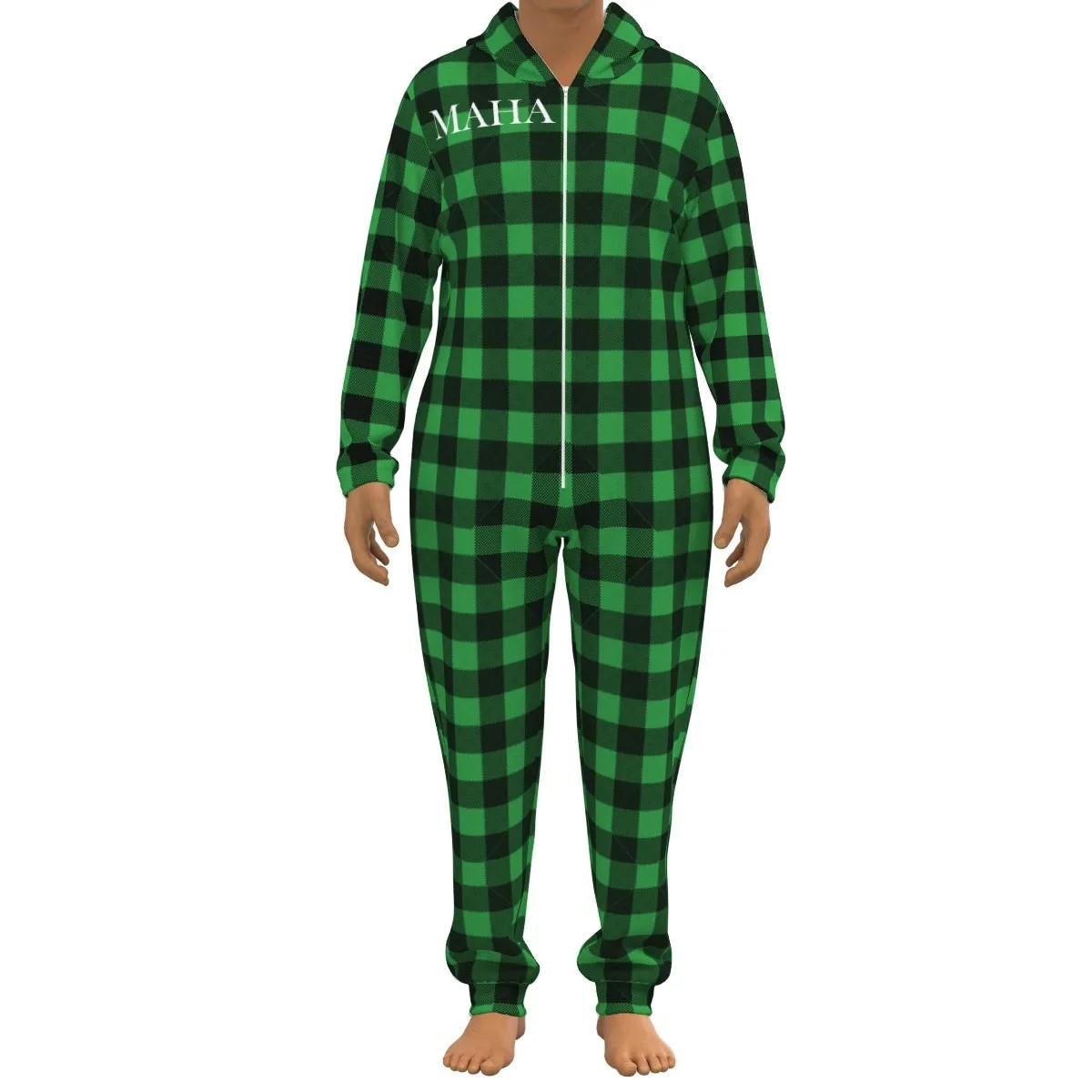MAHA Christmas Hooded Pajamas UNISEX for Trump, Kennedy, & Tulsi Supporters Cozy Winter Pajamas, Custom