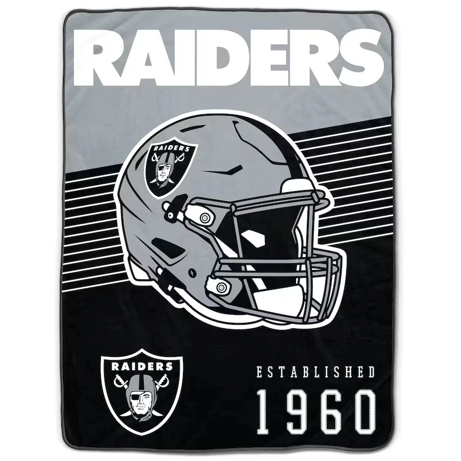Las Vegas Football Team Raiders Pegasus Helmet Stripes Flannel Fleece Blanket