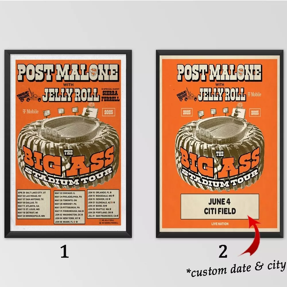 Custom Poster - Post Malone The BIG ASS Stadium Tour 2025 Poster