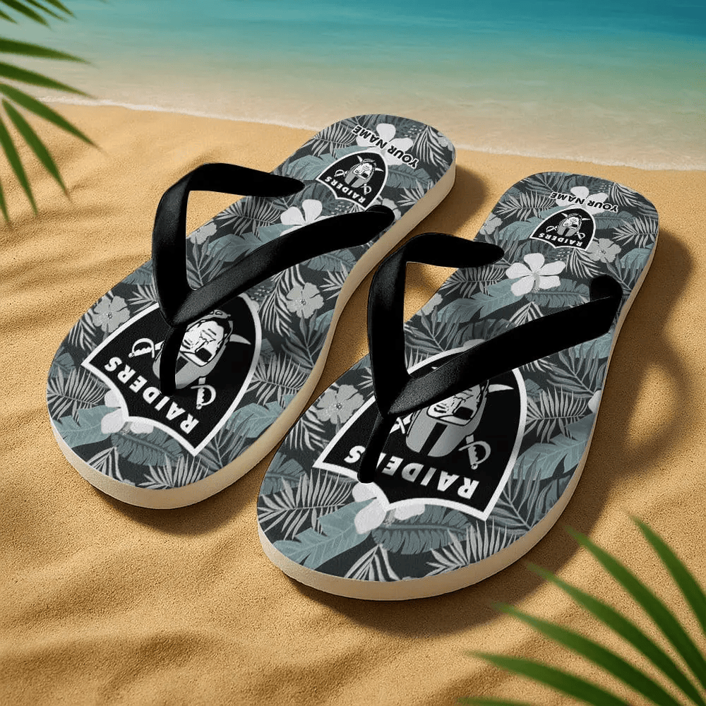 Las Vegas Raiders Flip Flops