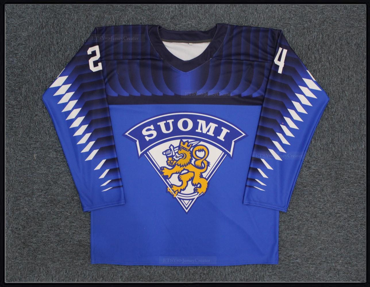 Throwback Kakko #24 Finland Hockey Jersey Blue;Toddler/Youth/Adult;Custom Any Name Gifts jersey
