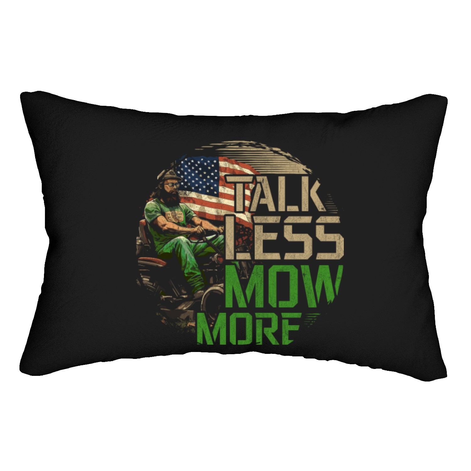Talk Less Mow More Lawn Mower Racing Lumbar Pillows