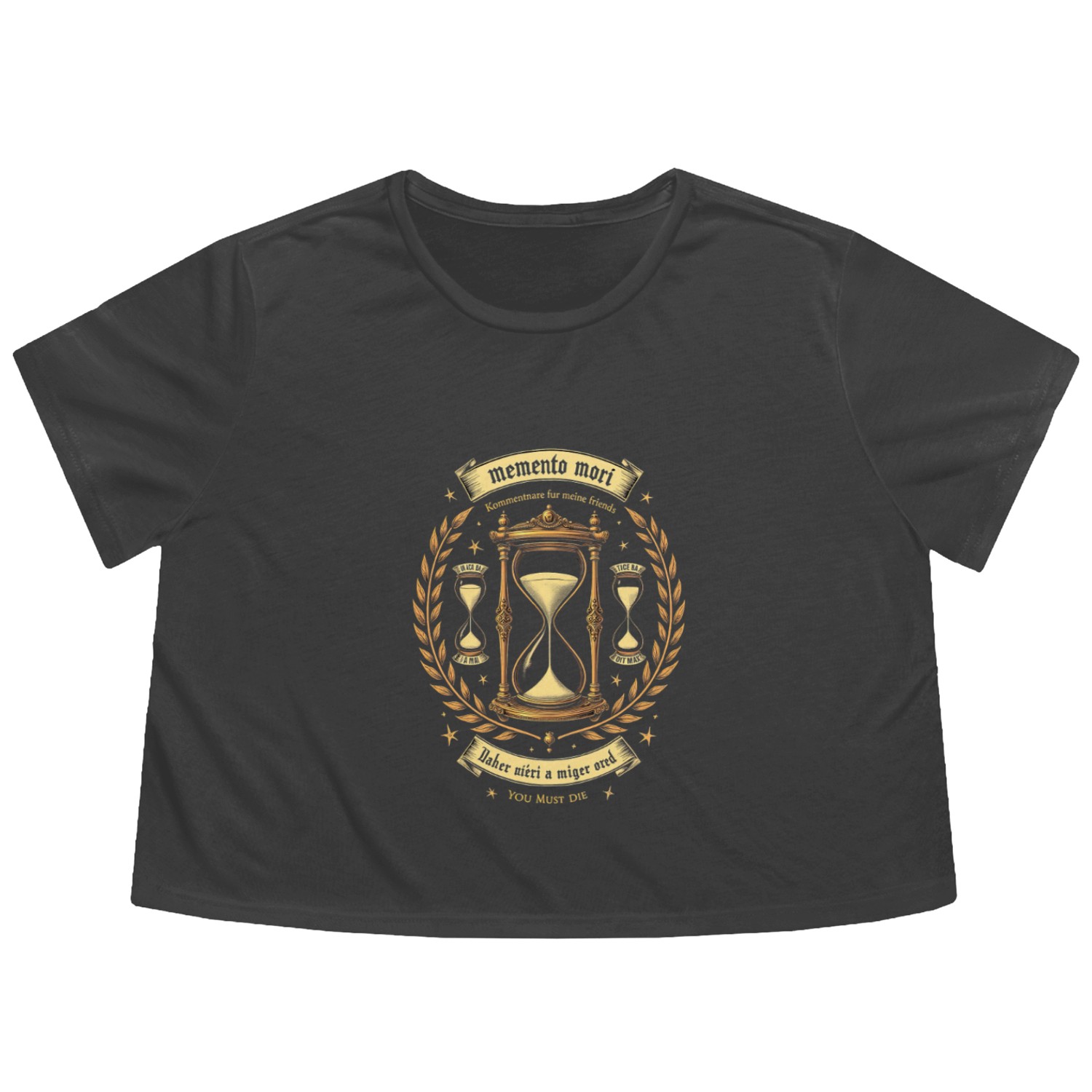 Memento Mori Latin Wisdom Unique Gift Flowy Cropped Tees