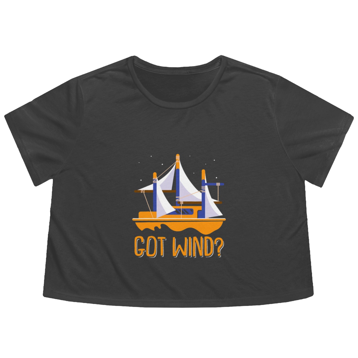 Got Wind Captain Sailor Sail Sailing Sailboat Flowy Cropped Tees