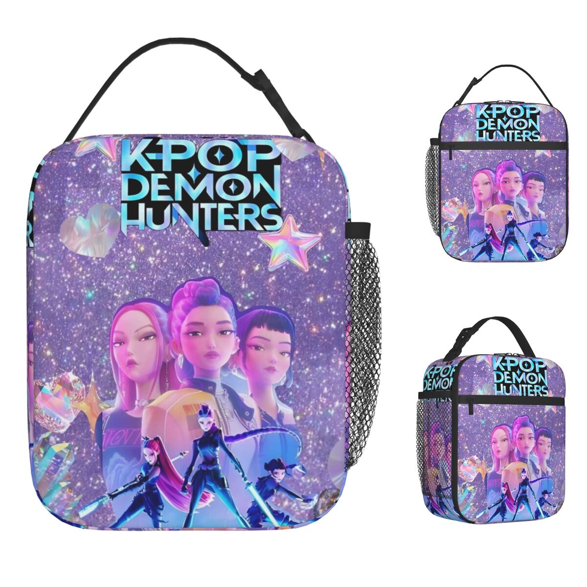 KPop Demon Hunters Kids Lunch Bag Waterproof Cooler Tote for Girls