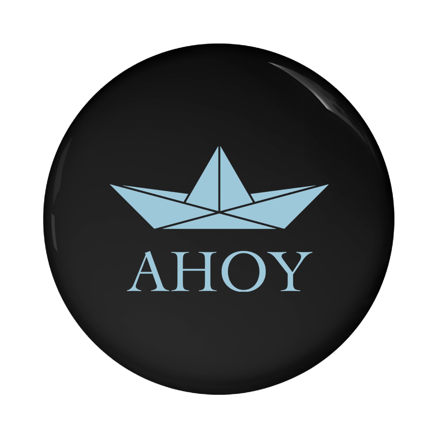 Ahoy (Paper Ship / Seaman / Greeting / Skyblue) Pin Buttons