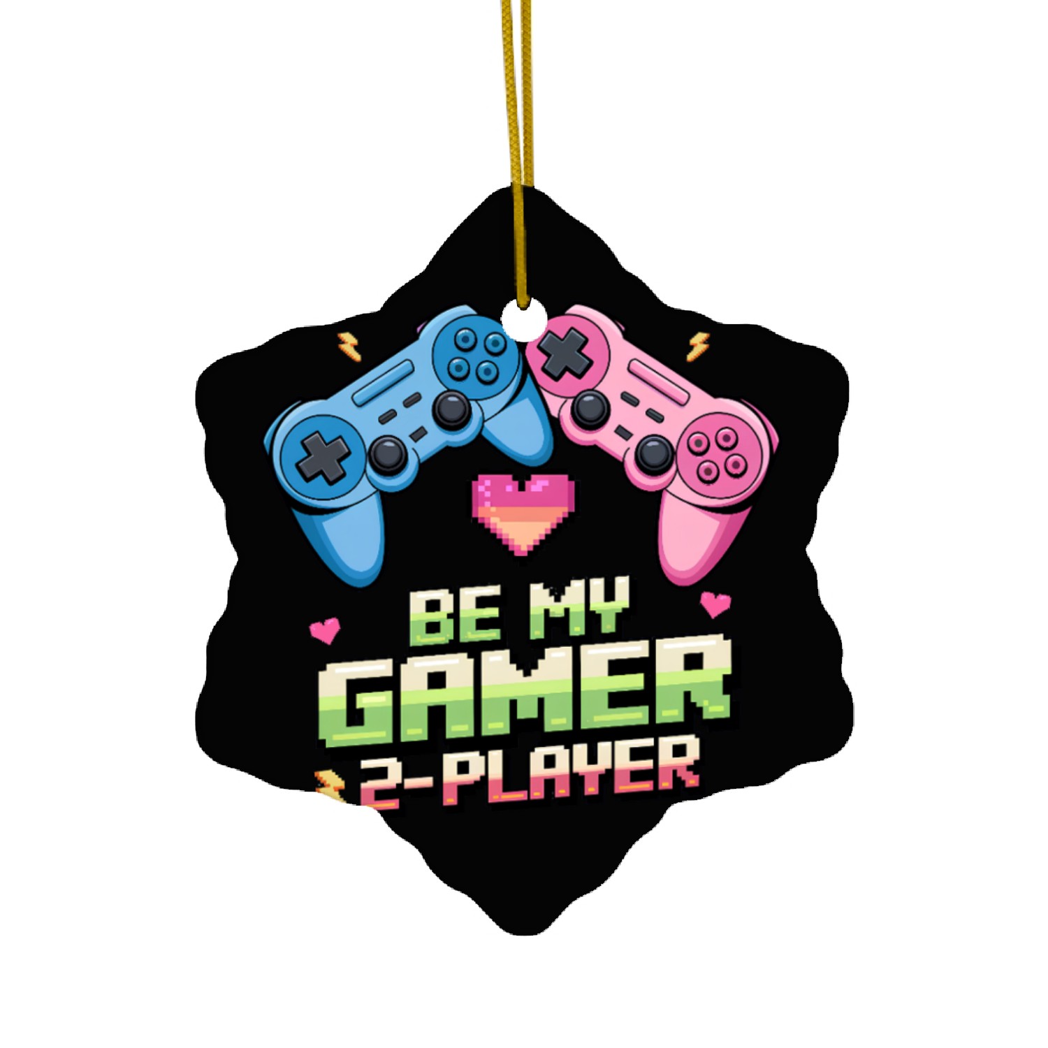 Be My Gamer 2-Player Valentine's Design Ceramic Ornaments