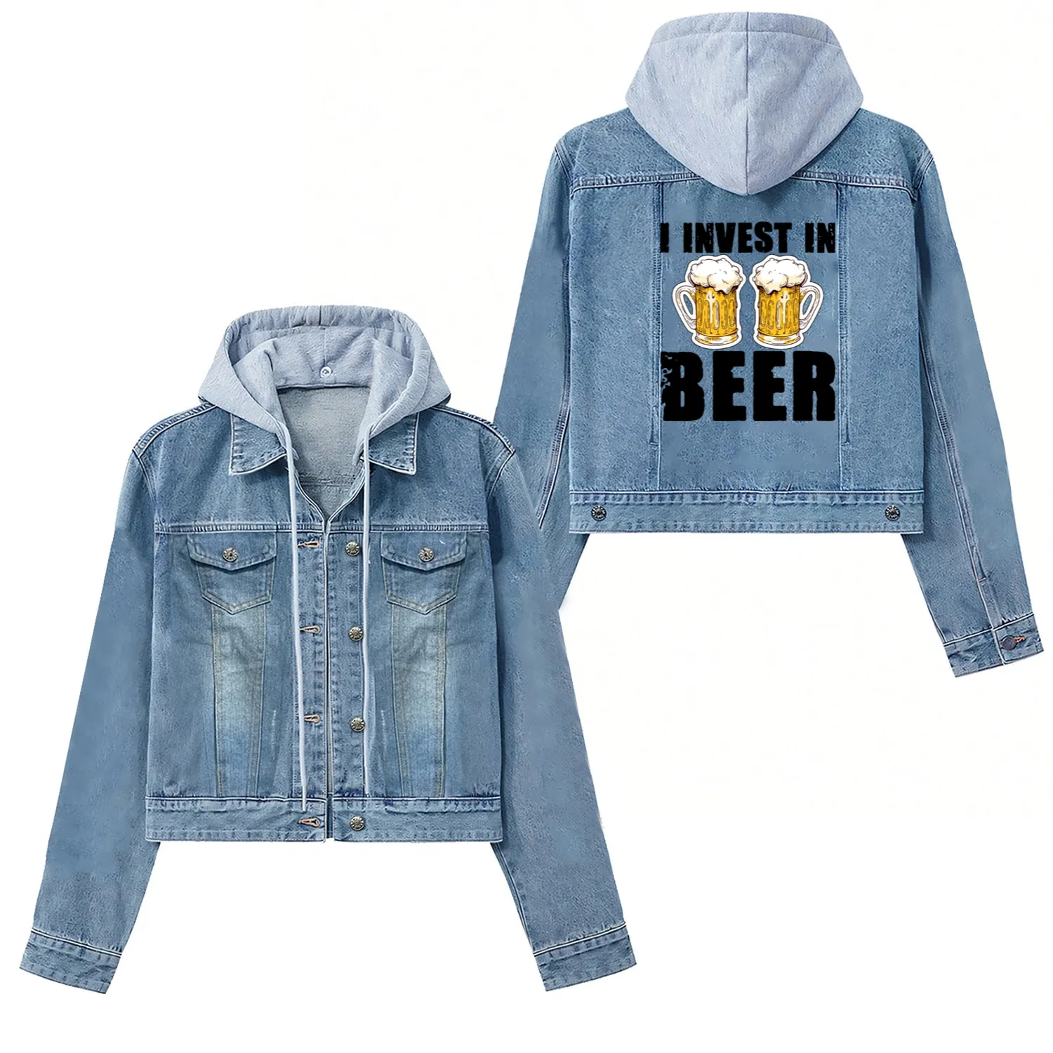 I Invest In Beer Women's Denim Jackets