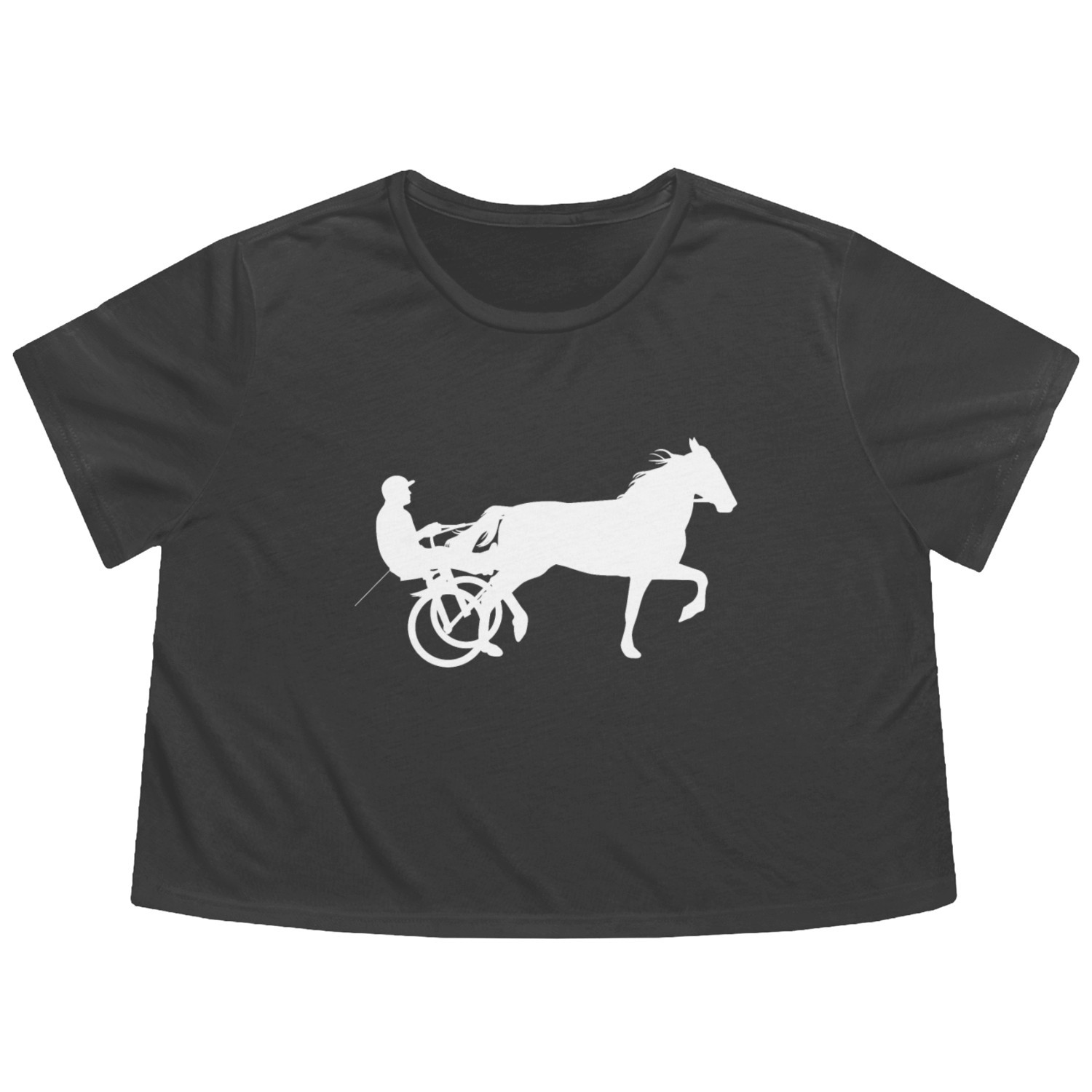 Horses Riding Harness Racing Rider Equitation Flowy Cropped Tees