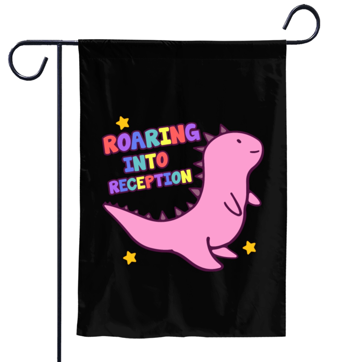 Roaring Into Reception Cute Dinosaur Back To Garden Flags
