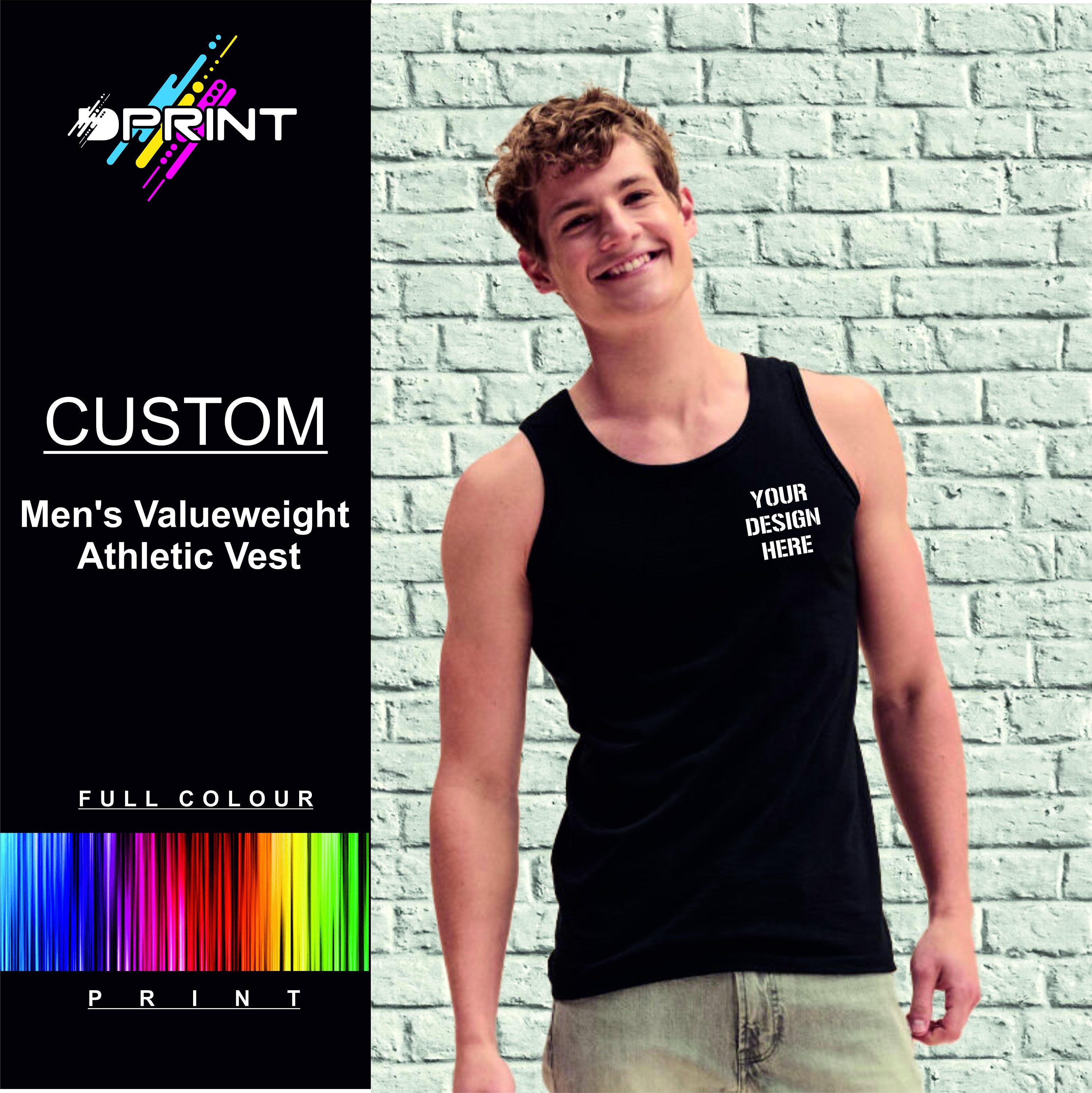 Personalized Men's All Over Print Vest Shirt - Custom Design T Shirts for Parties, Holidays, and Gifts