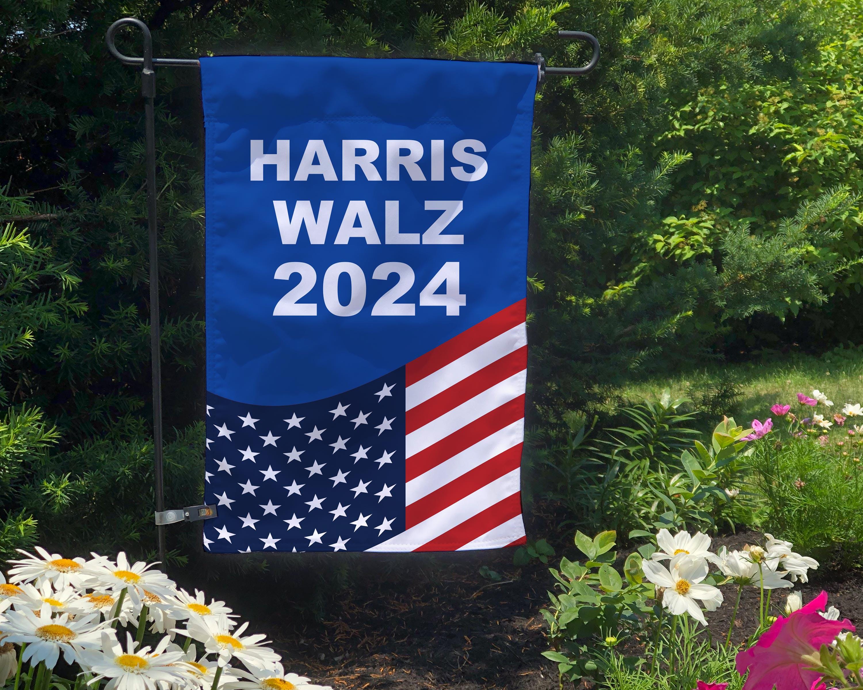 Harris Walz 2024 Garden Flag Double-Sided 12 x 18 Election Garden Flag