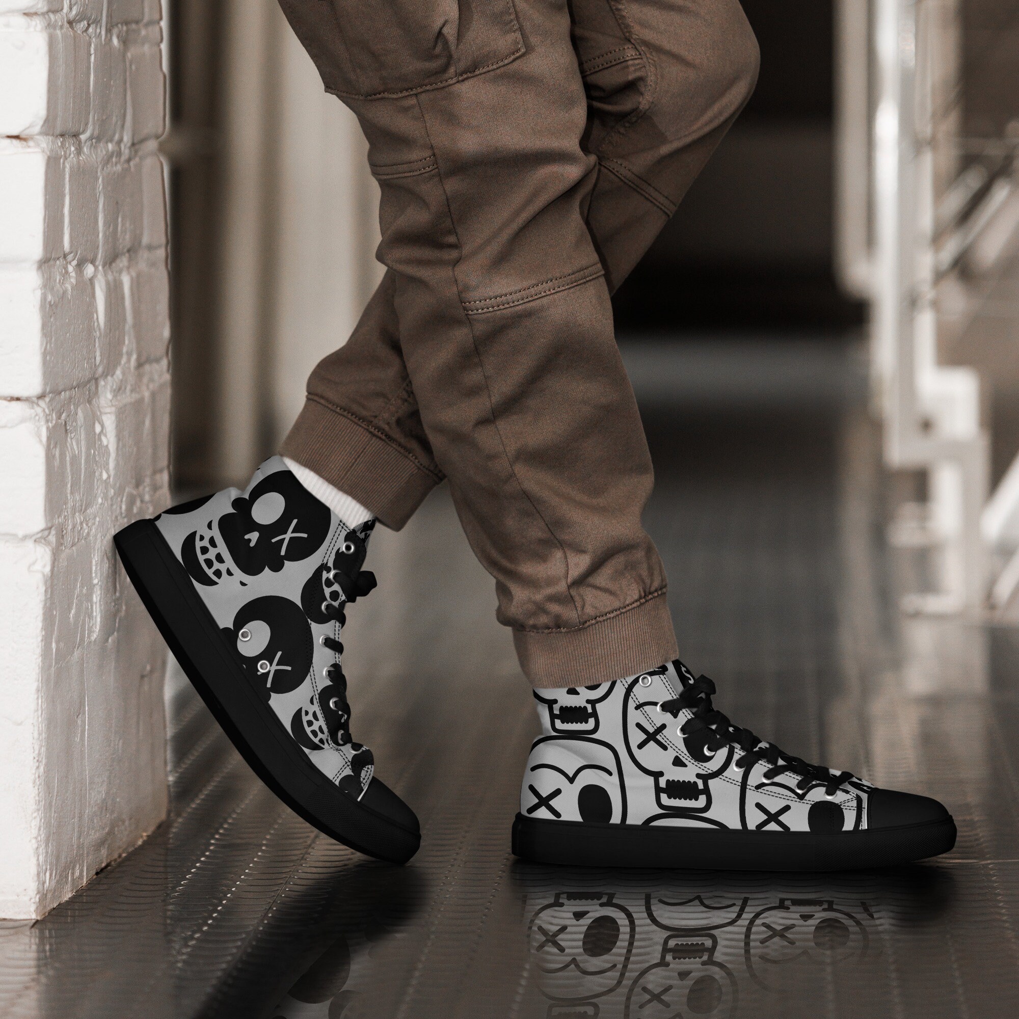 Mens "Dead Prez" Canvas high top canvas shoes, Canvas Men's Shoes, Breathable Canvas Sneakers, Men Comfort High Top Sneakers