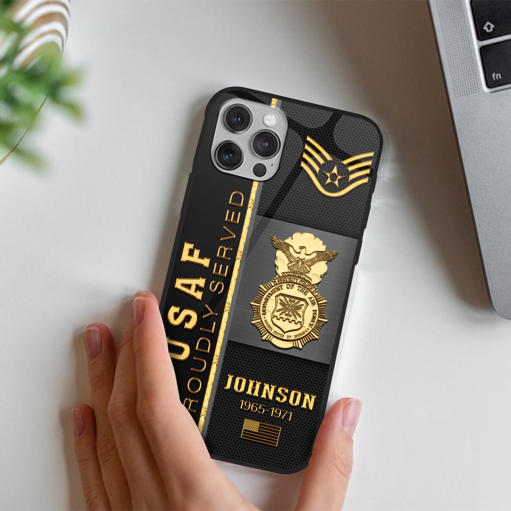Customized USAF Badges Proudly Served Phone Case