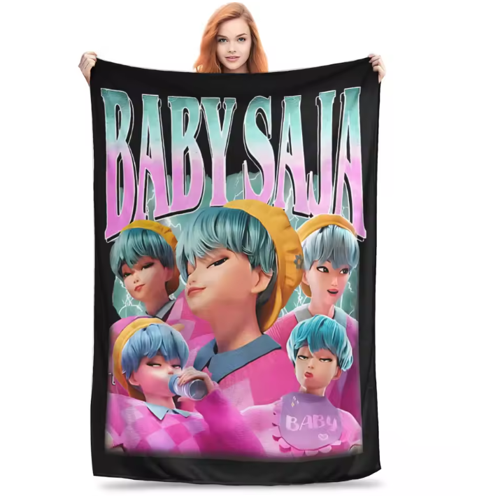Saja Boys Team Retro Fleece Blanket for Couch, Chair, or Bed, Back To School Gift For Kids