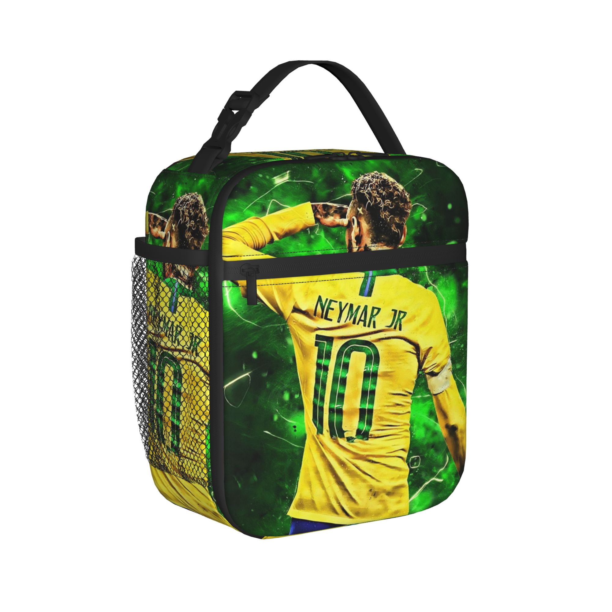 Neymars Brazil Football Insulated Lunch Bag Thermal Bag Lunch Container Soccer Number 10 Leakproof Tote Lunch Box Work Travel