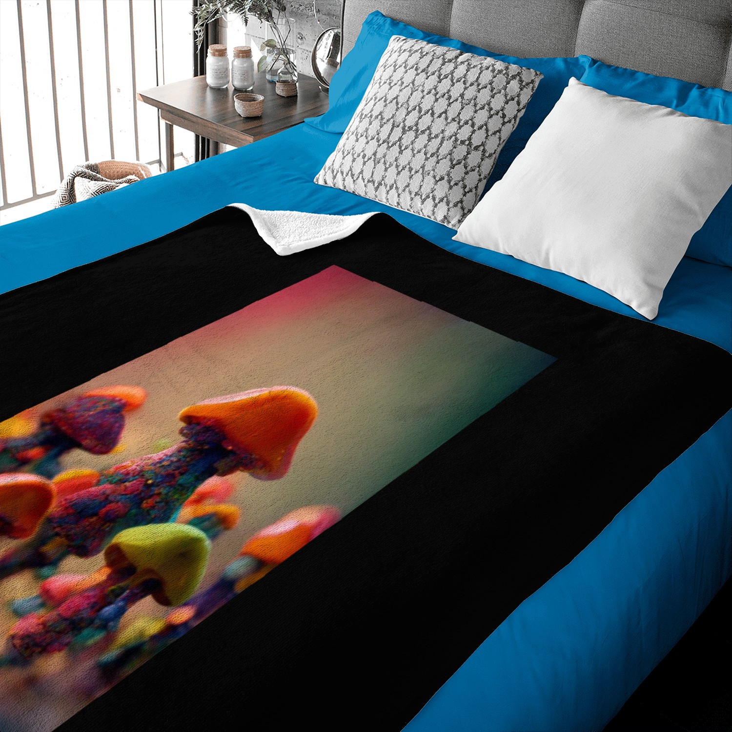 Whimsical Mushroom Men Baby Blankets