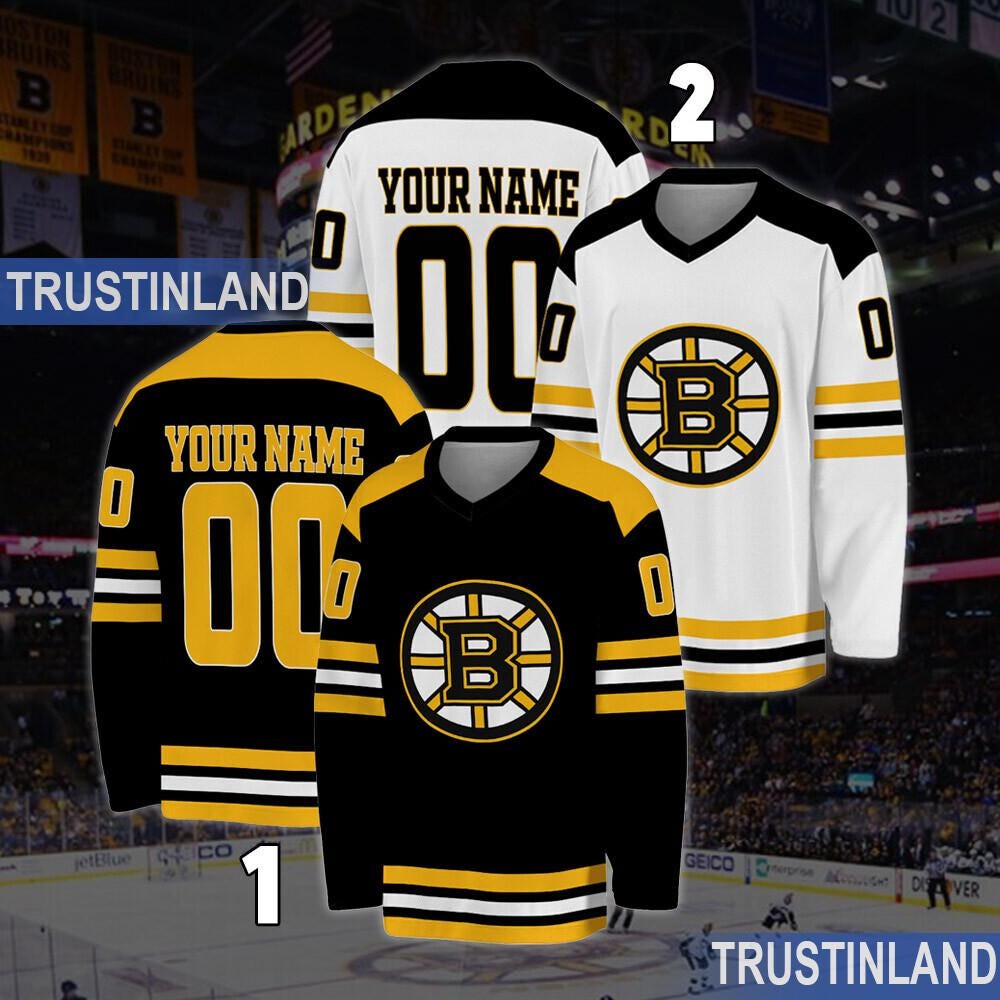 Personalized Boston Bruins Hockey Jersey, Jersey For Men With Your Team Name, Fan Hockey Jersey