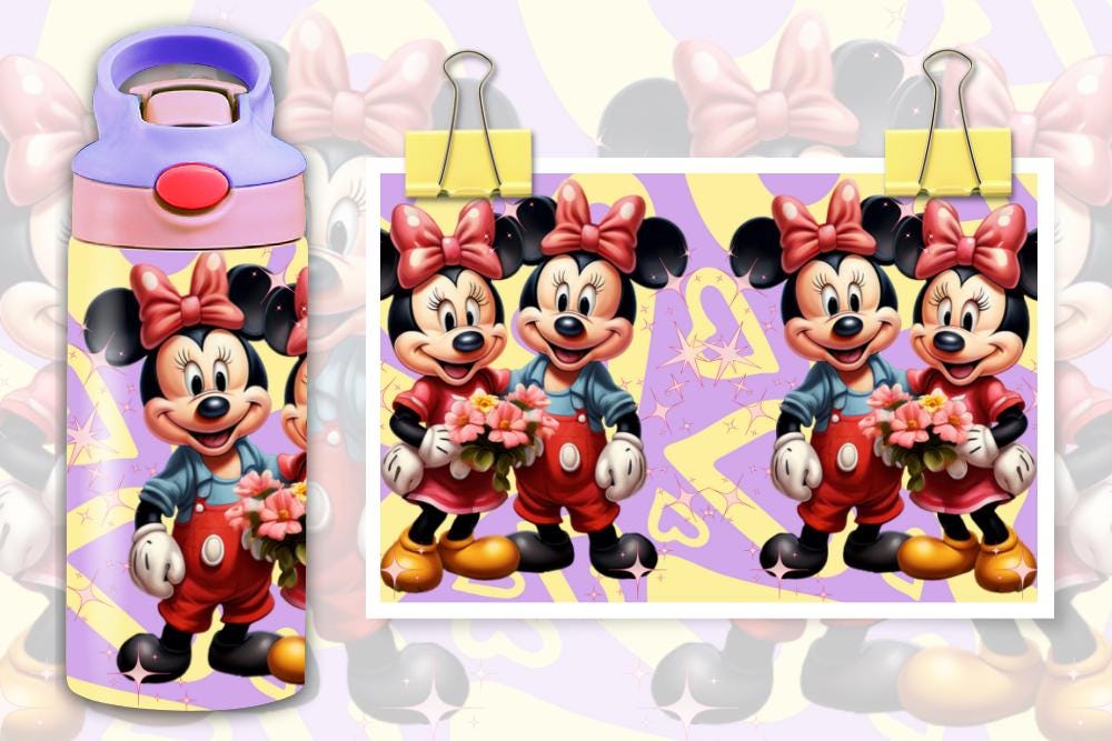 MIce in Love 12 Oz Flip Top Tumbler wrap for Kids