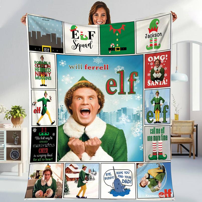 Buddy The Elf Blanket, Elf Quote Christmas Blanket, The Elf Chrismtas Blanket, The Elf Christmas Quilt, Couch Sofa Blanket Xmas Gifts