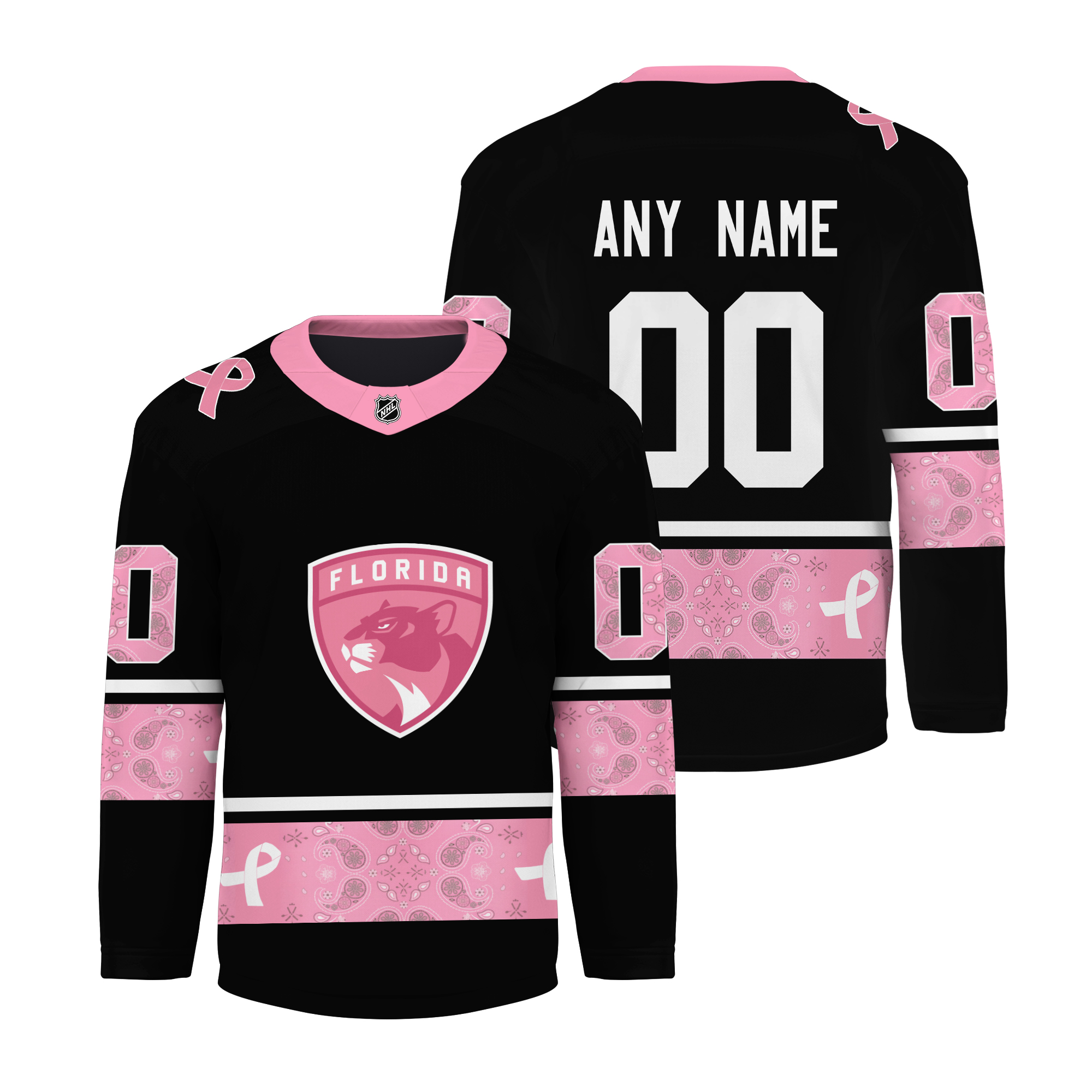 Personalized Florida Panthers Hockey Shirt, Fight Breast Cancer Hockey Jersey