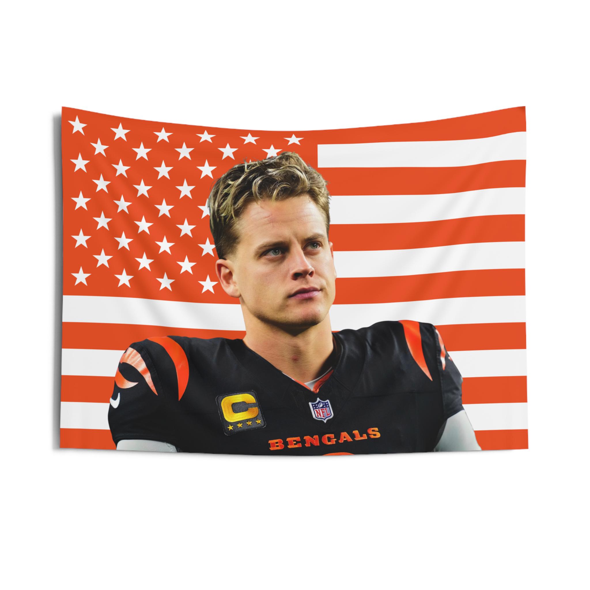 Joe Burrow Bengals Flag Wall Tapestry for Home & Living