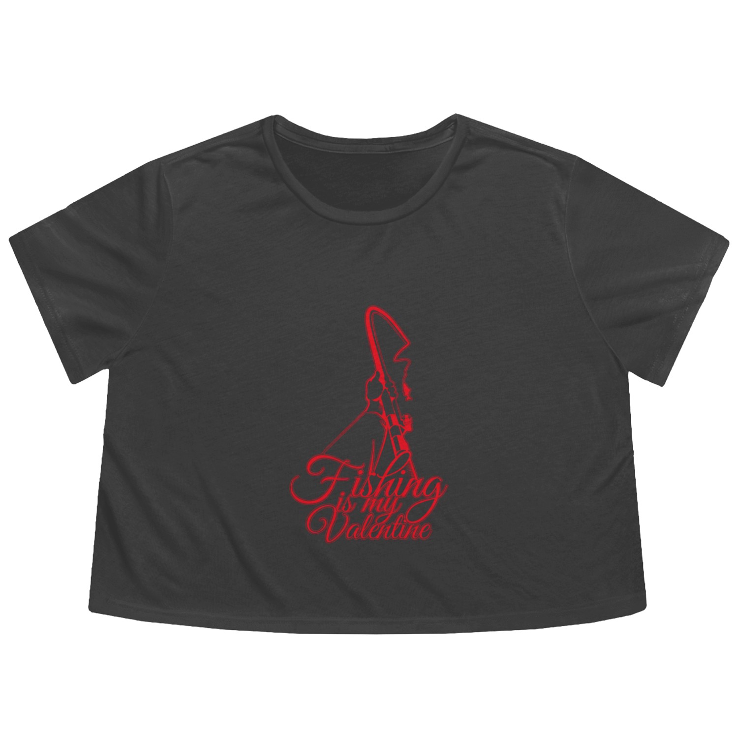 fish valentines Flowy Cropped Tees
