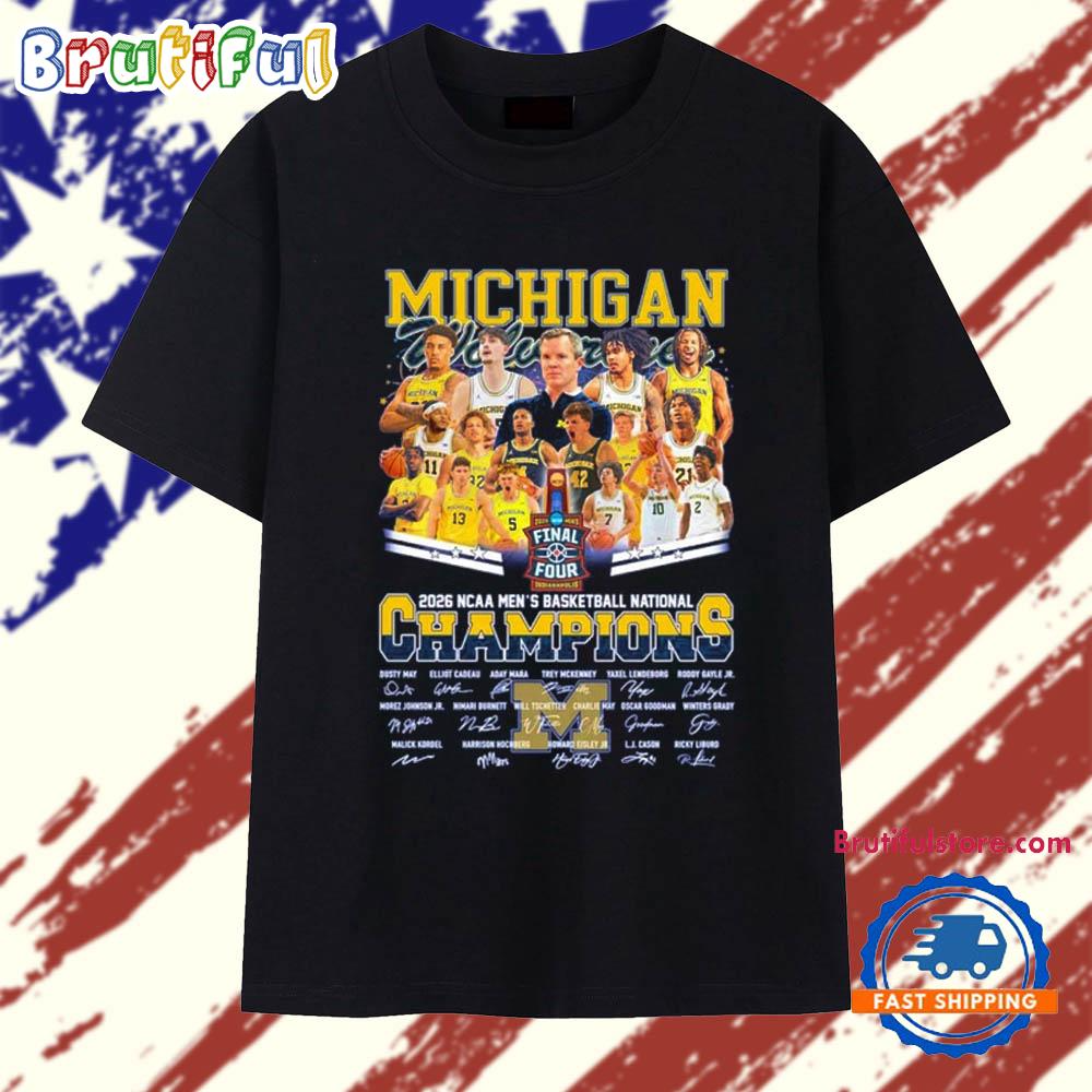 Michigan 2026 Men’s Basketball National Champions signatures T Shirt