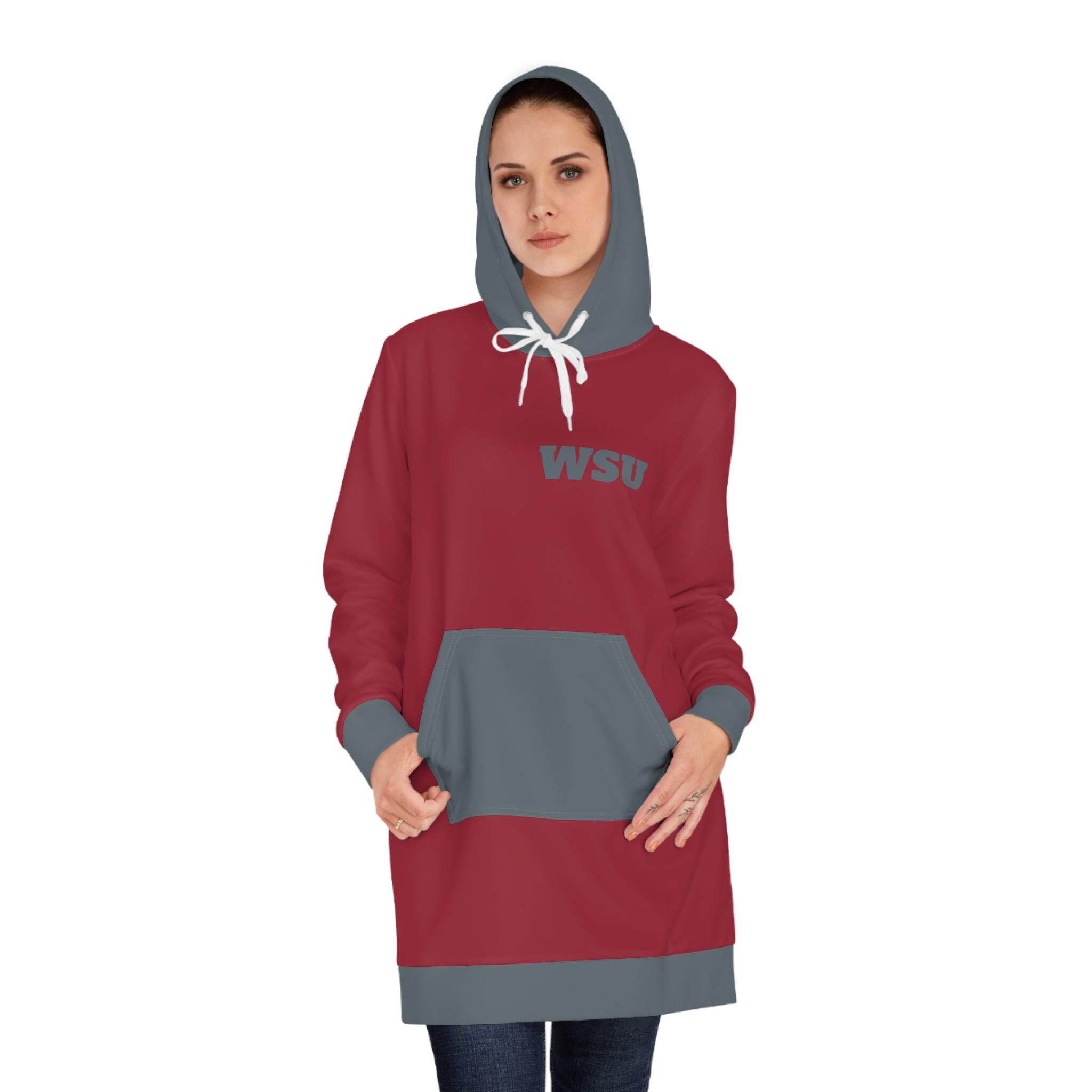 WSU Cougars Women's Hoodie Dress, Cozy Sportswear, College Spirit Wear, Game Day Outfit, Athletic Fashion