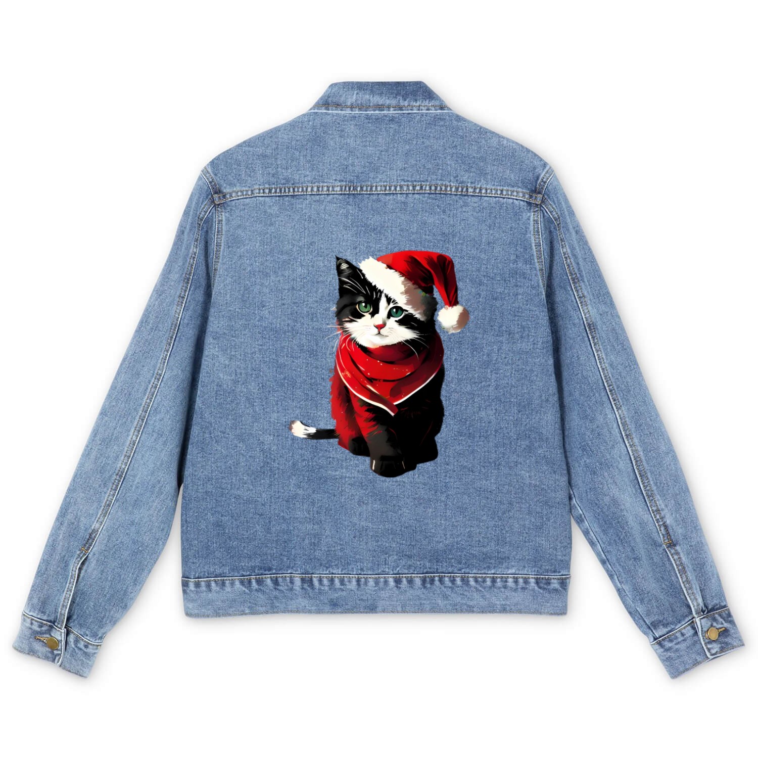 Meowy Christmas ! Men's Denim Jackets