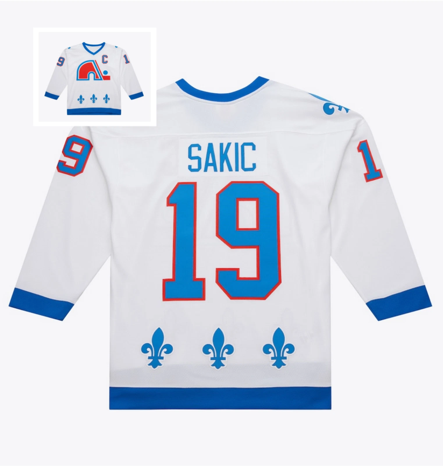 Custom Men's #19 Sakic White Power Play Vintage All Jersey