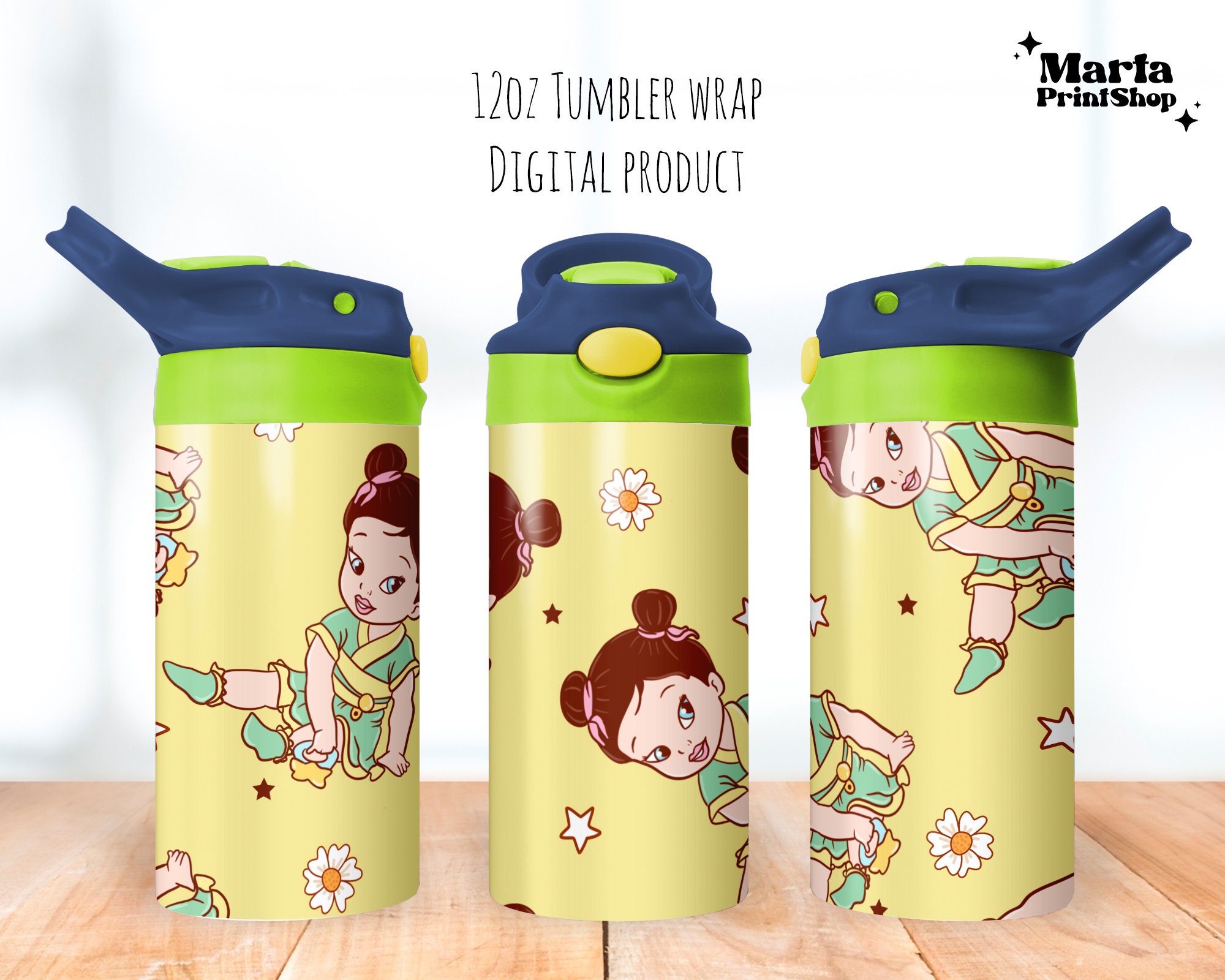 Magical Princess Tumbler, Sippy Cup 12oz, Magical Girly Flip Top Tumbler 12oz