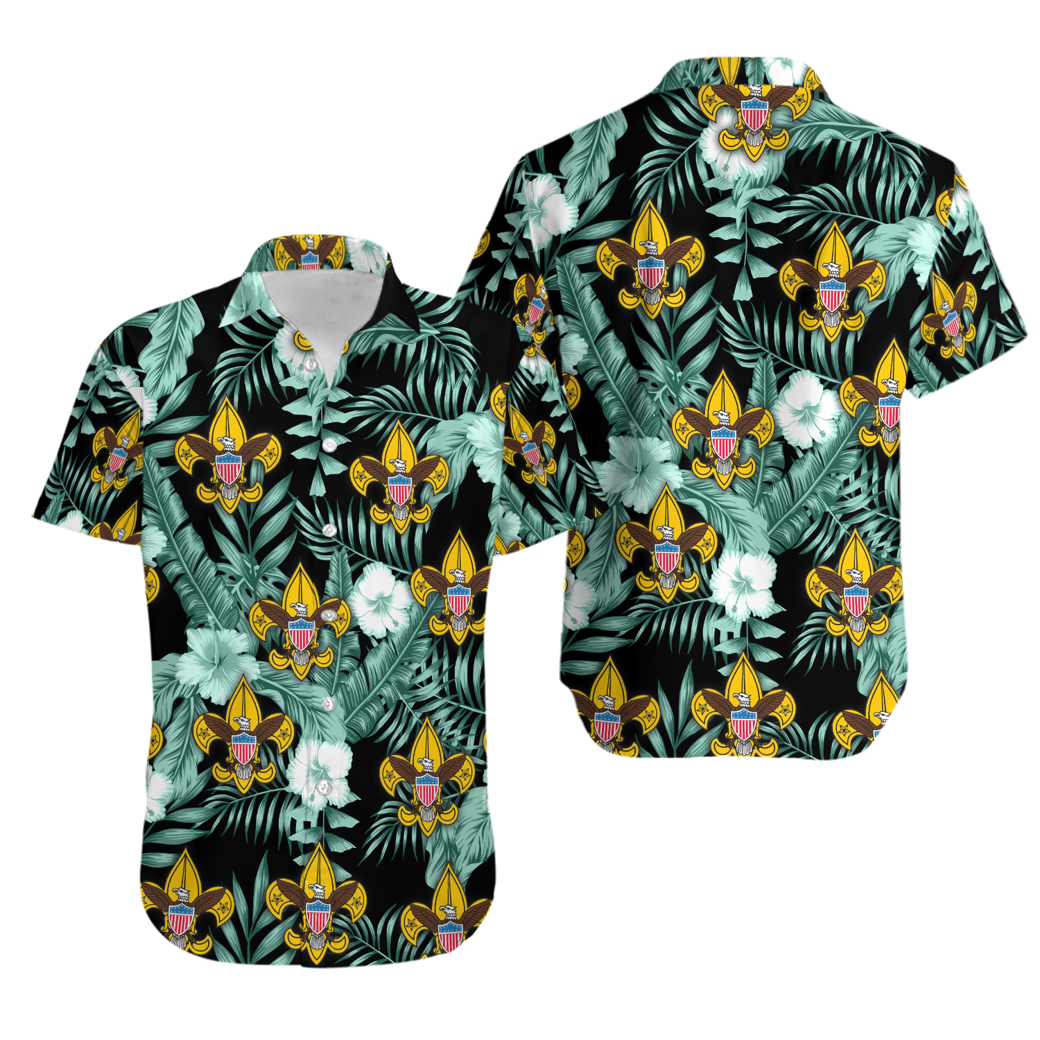 Boy Scouts Black Unique Design Hawaiian Shirt, Casual Shirt For Men