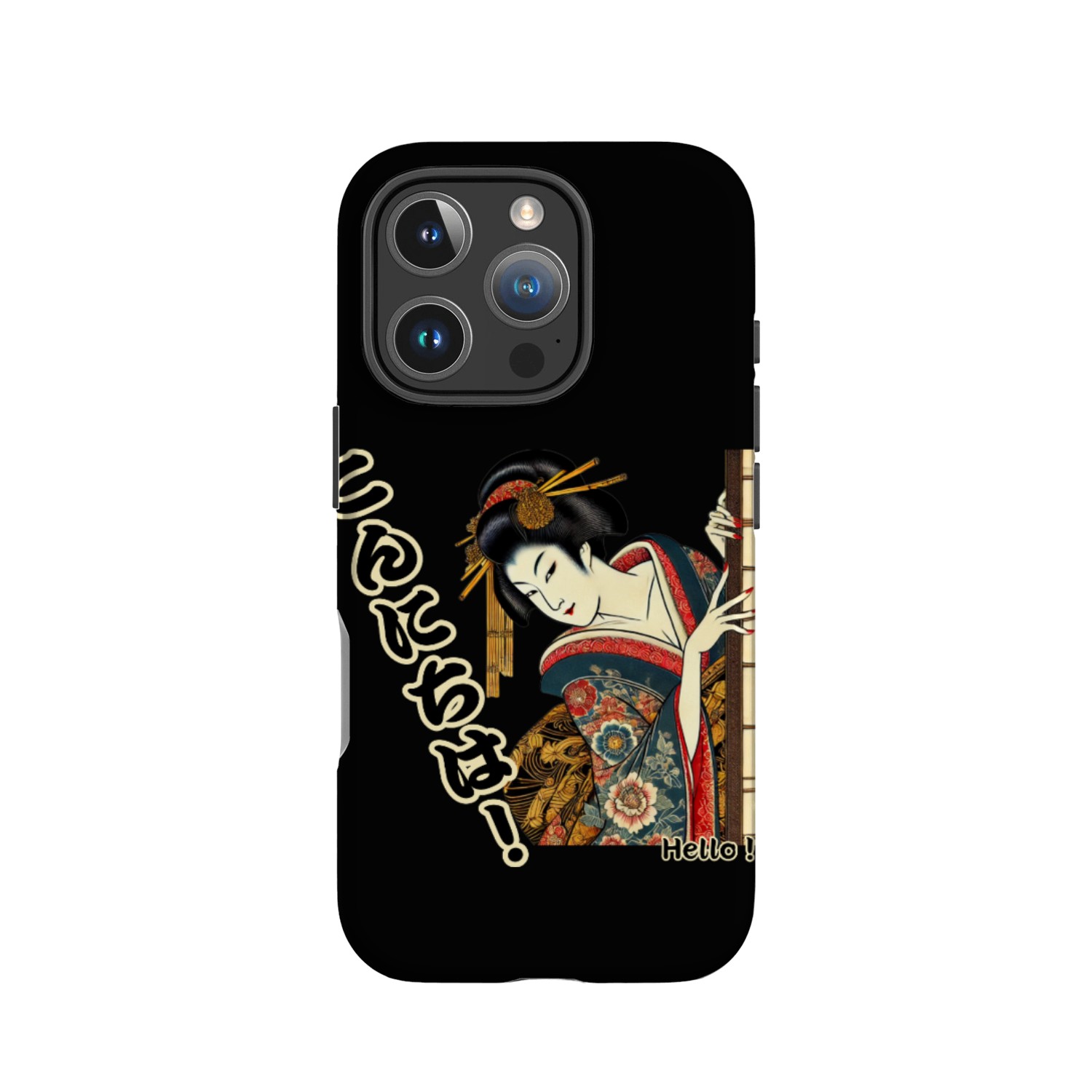 Peeking Ukiyo-e geisha - Konnichiwa! IPhone Cases