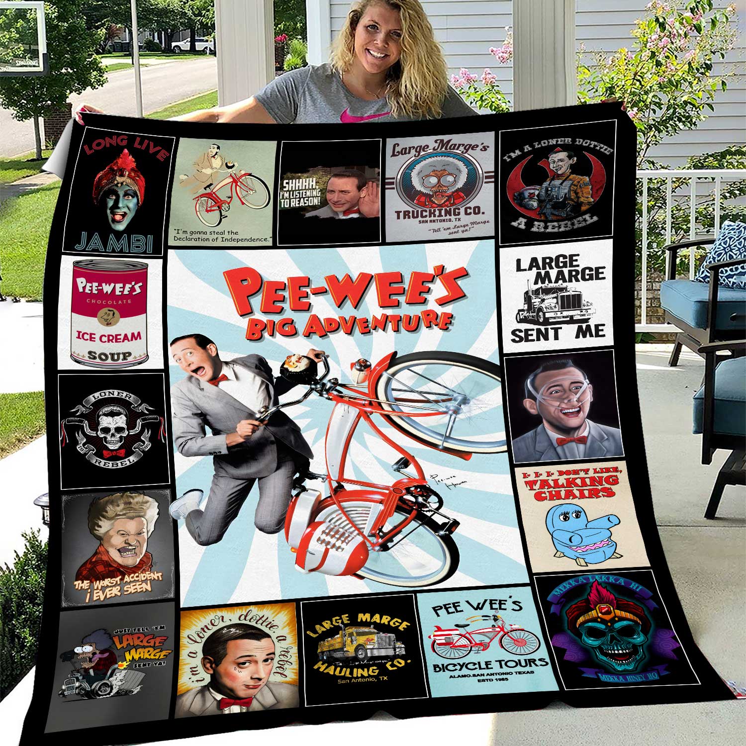 Pee Wees Big Adventure Throw Blanket, Pee-Wee Herman Throw Blanket For Bed Couch Sofa, Christmas Gifts, Birthday Gifts, Funny Blankets