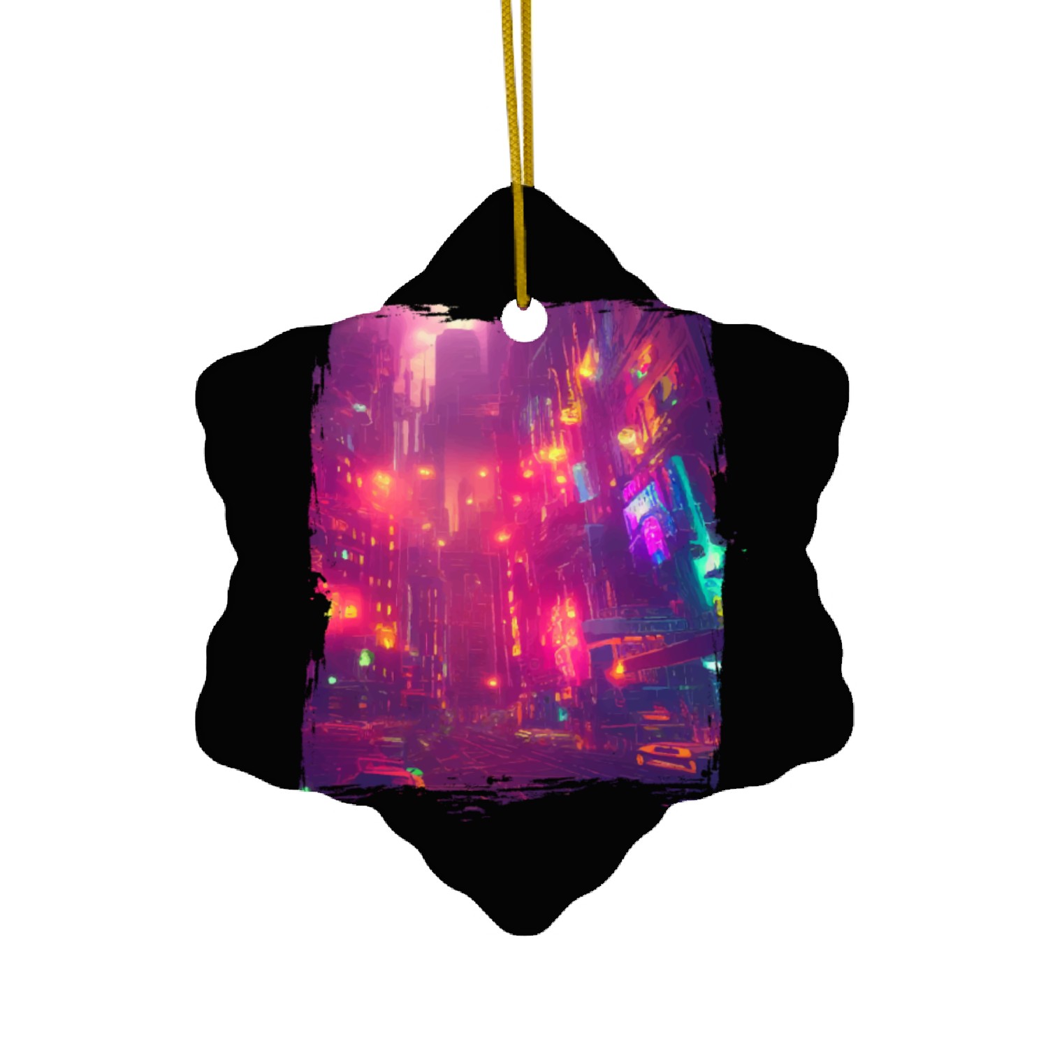 Cool Japanese World Japan Neon City Ceramic Ornaments