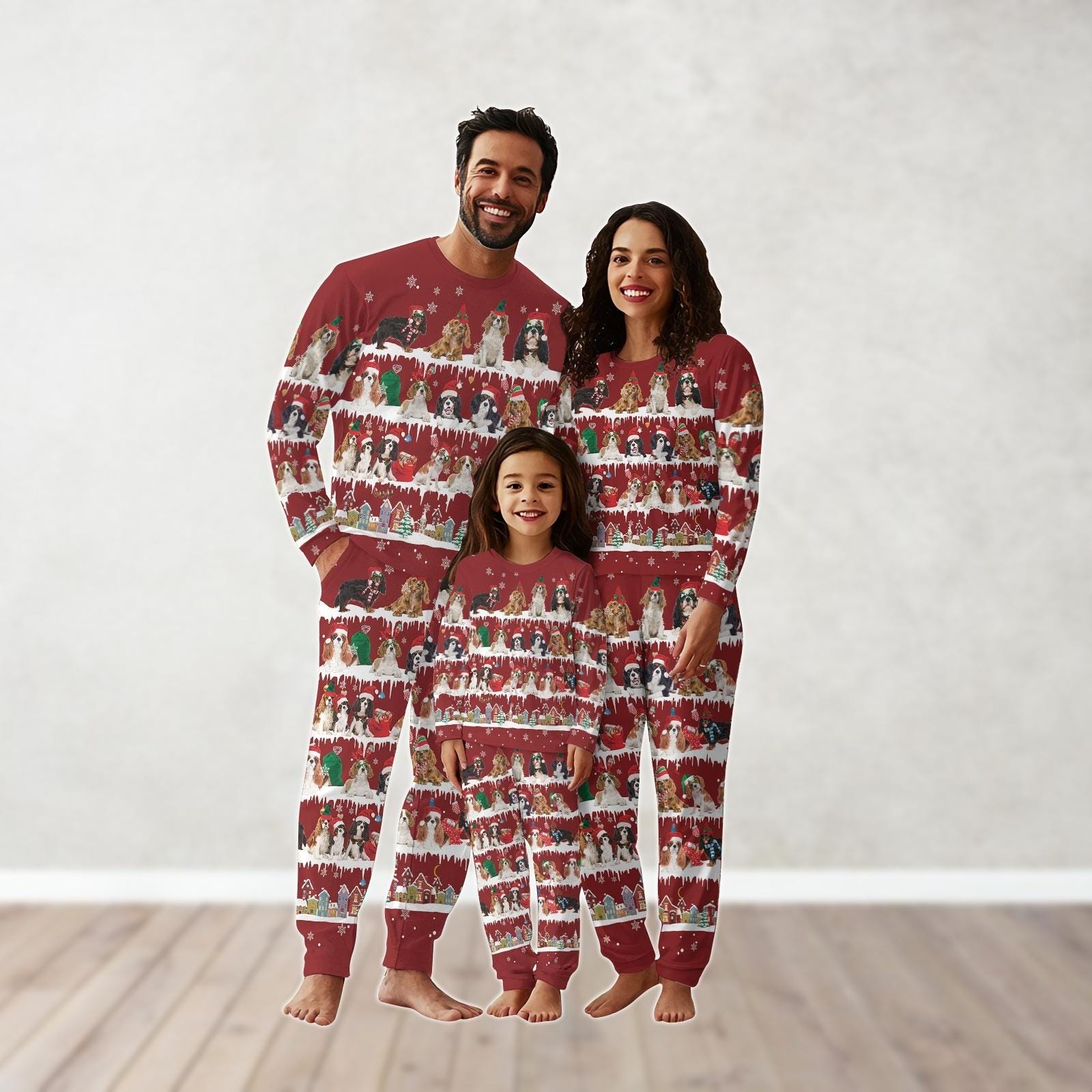 Christmas Cavalier King Charles Spaniel Family Matching Pajamas Set, Dog Lover Christmas Pajamas, Pet Lover Gift, Dog Owner Xmas Pajama