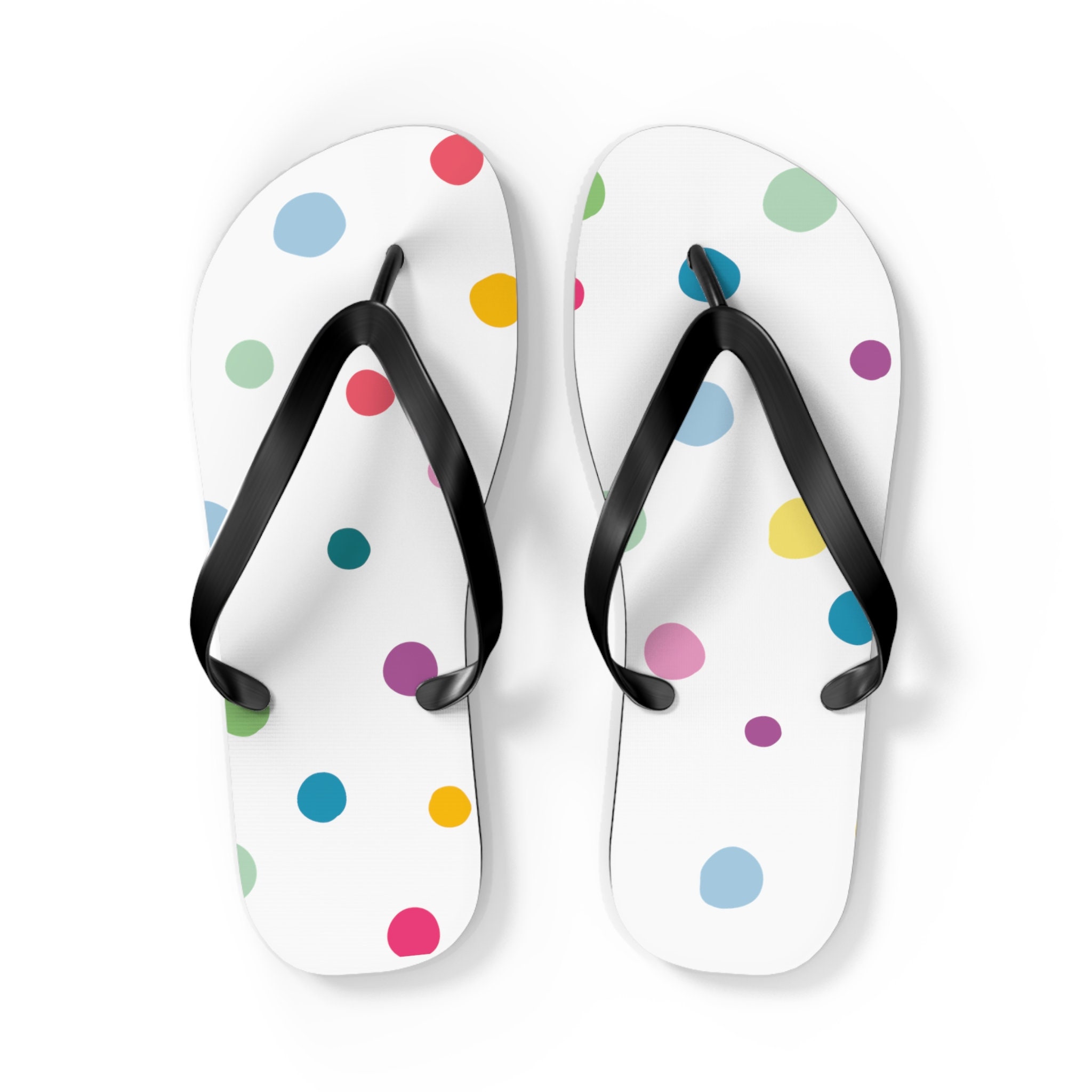 Color-Popping Flip Flops: doted flip flops, colorful dots flip flops, summer flip flops, fun flip flops