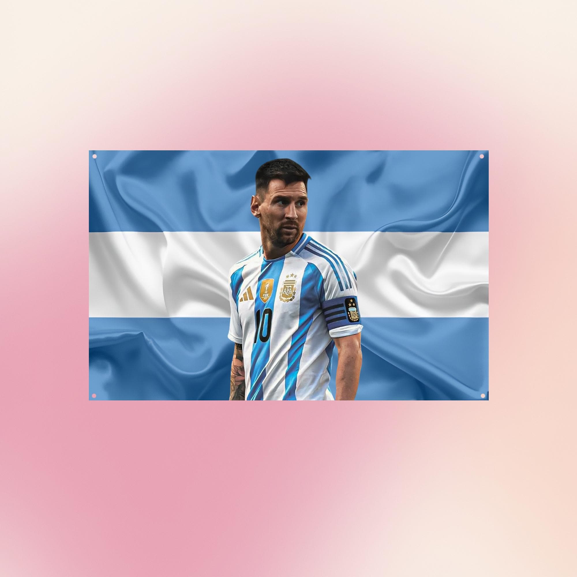 Lionel Messi Argentina Flag | World Cup GOAT Wall Tapestry | Football Fan Room Decor | Soccer Legend Gift | Dorm Flag